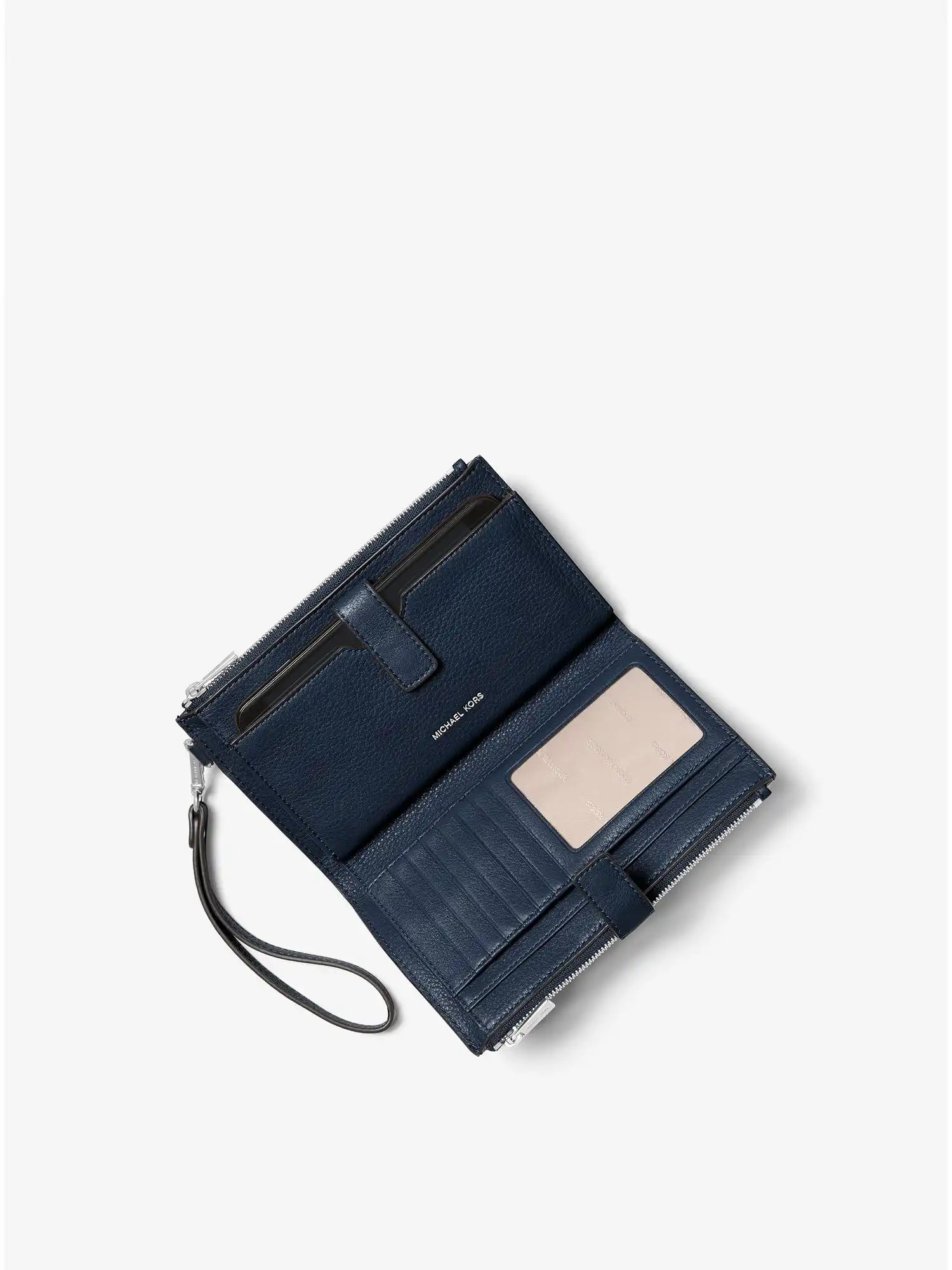 adele leather smartphone wallet navy