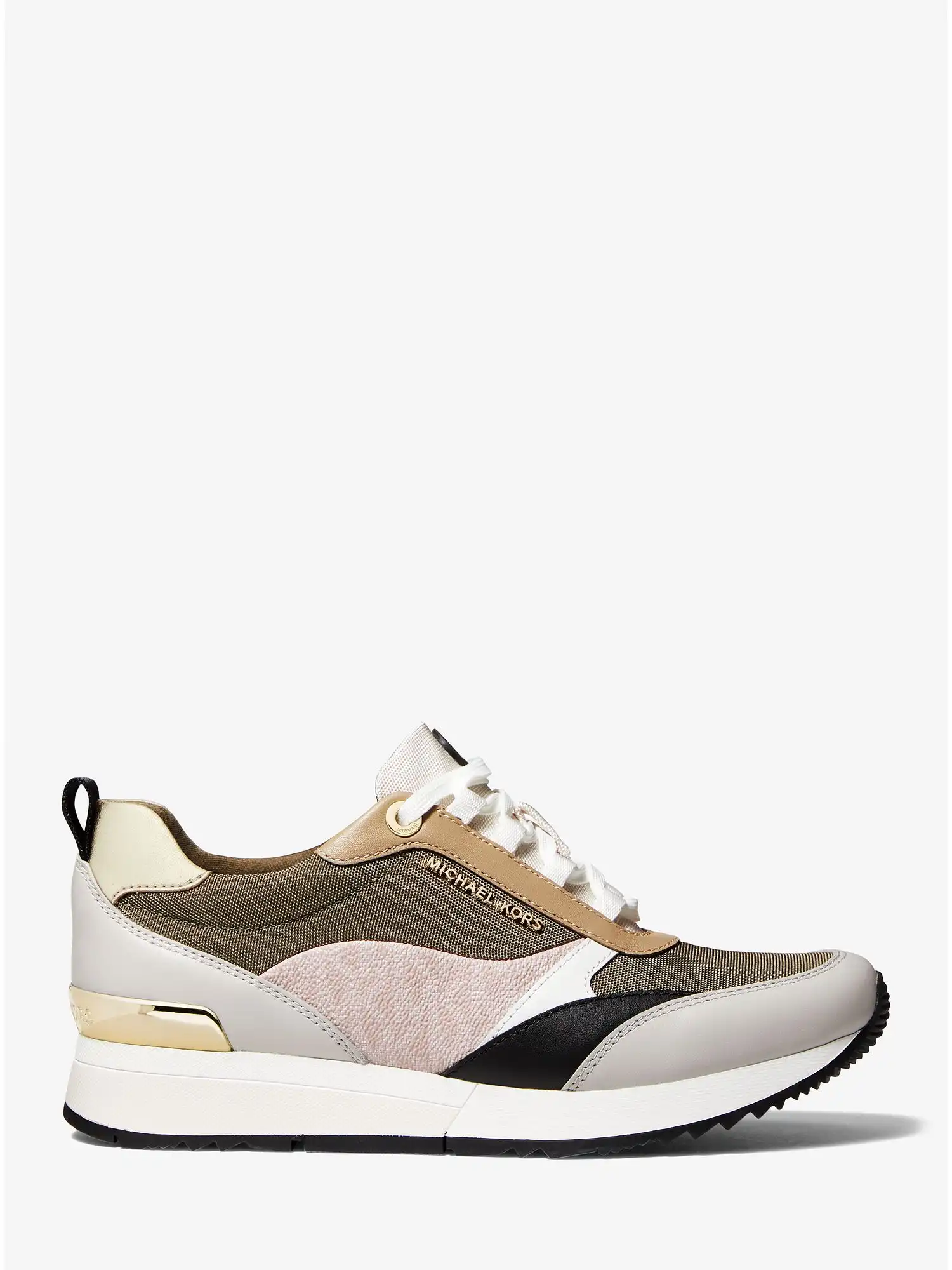 allie stride mixed media trainer olive combo