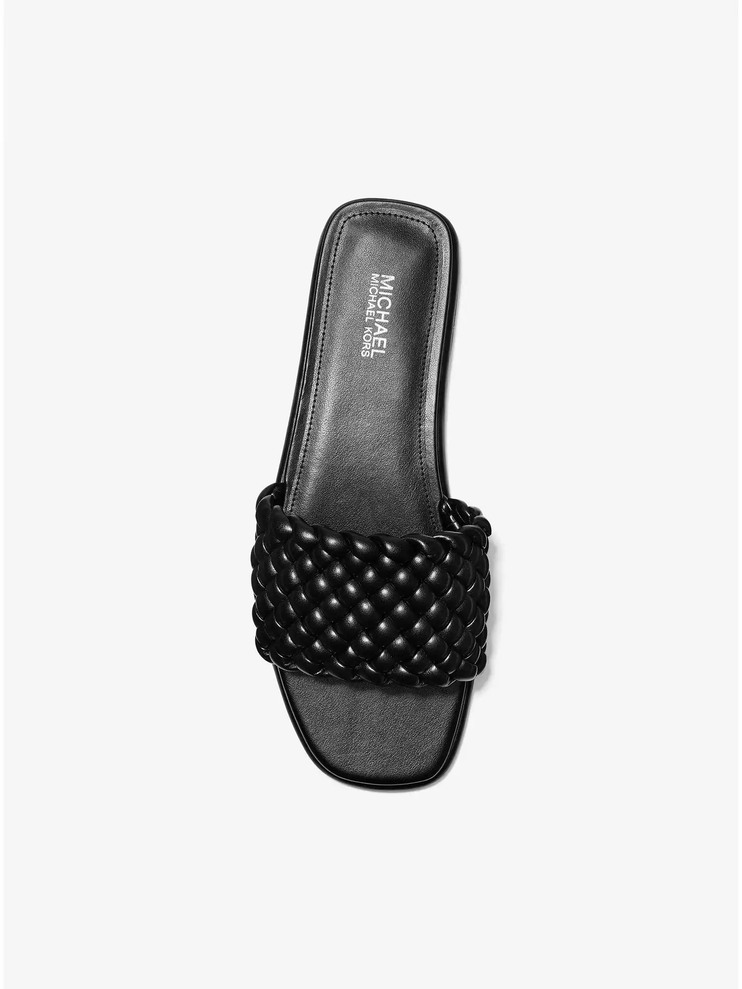 amelia braided slide sandal black