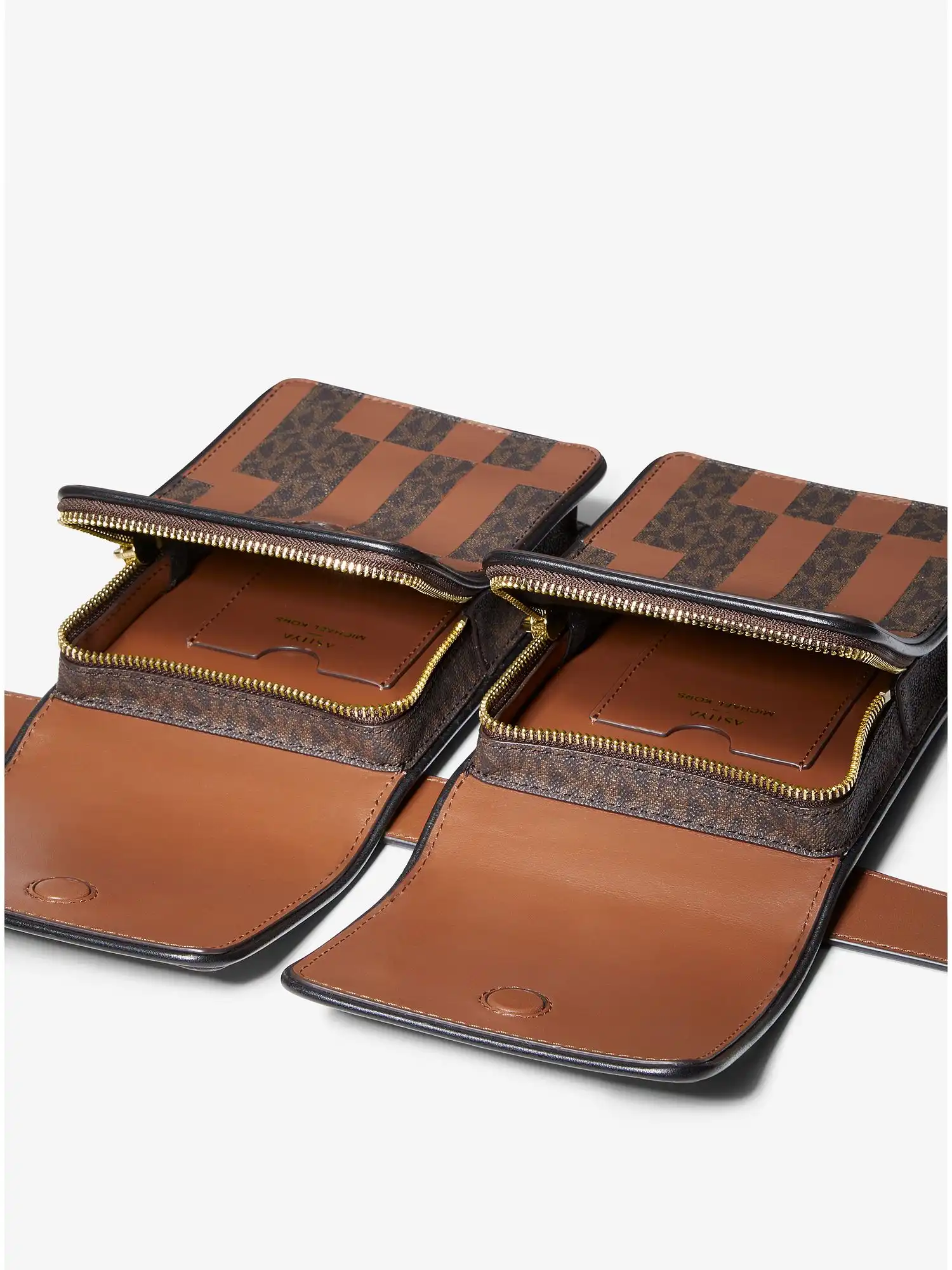 ashya x michael kors saga signature and leather multi bag brown multi