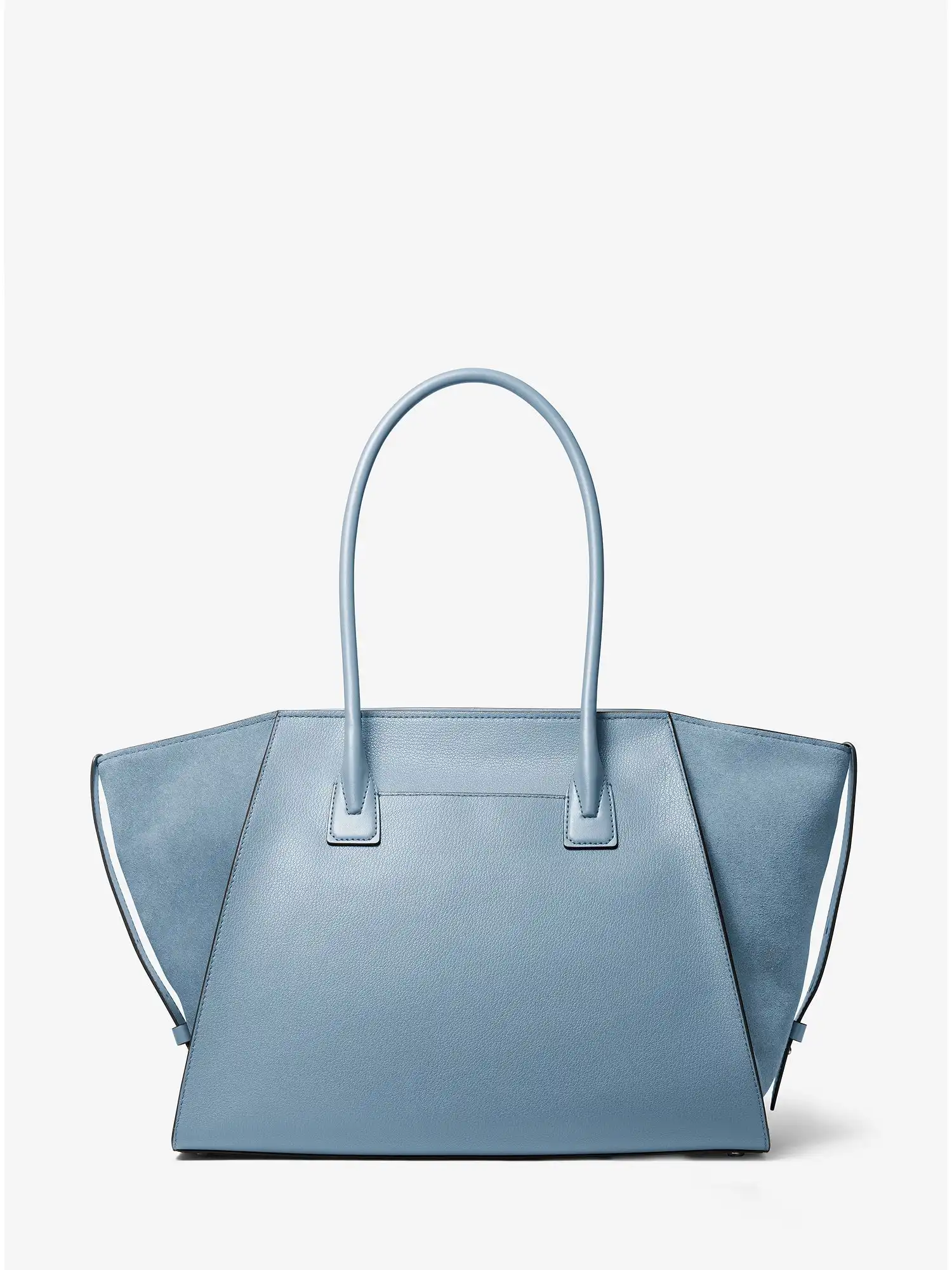 avril extra large leather top zip tote bag chambray