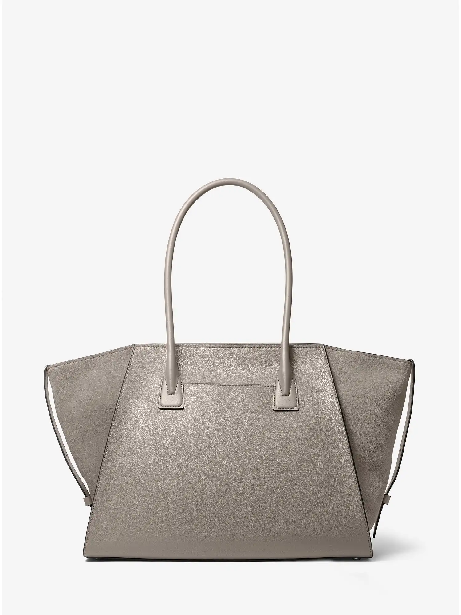 avril extra large leather top zip tote bag pearl grey