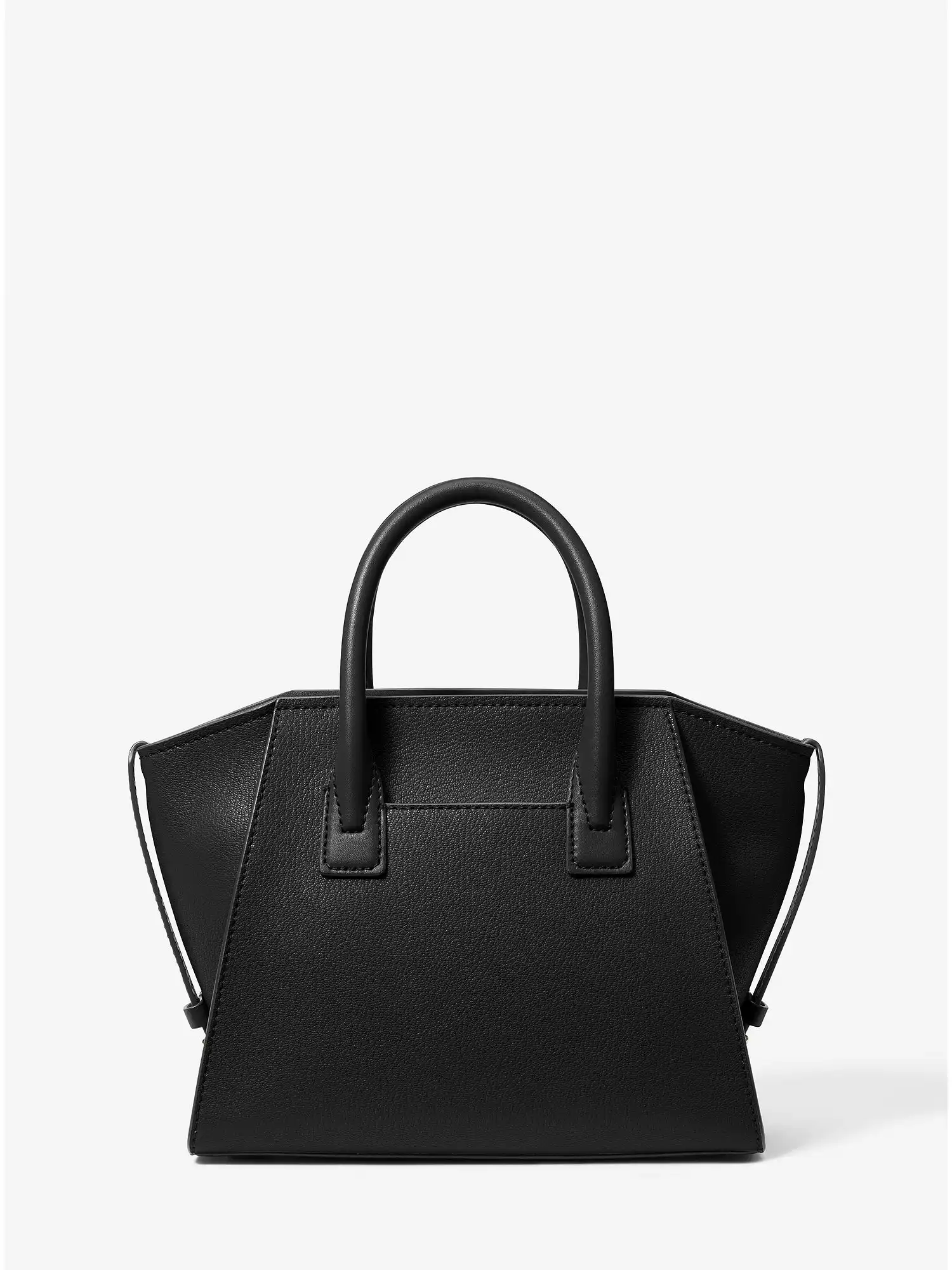 avril small leather top zip satchel black