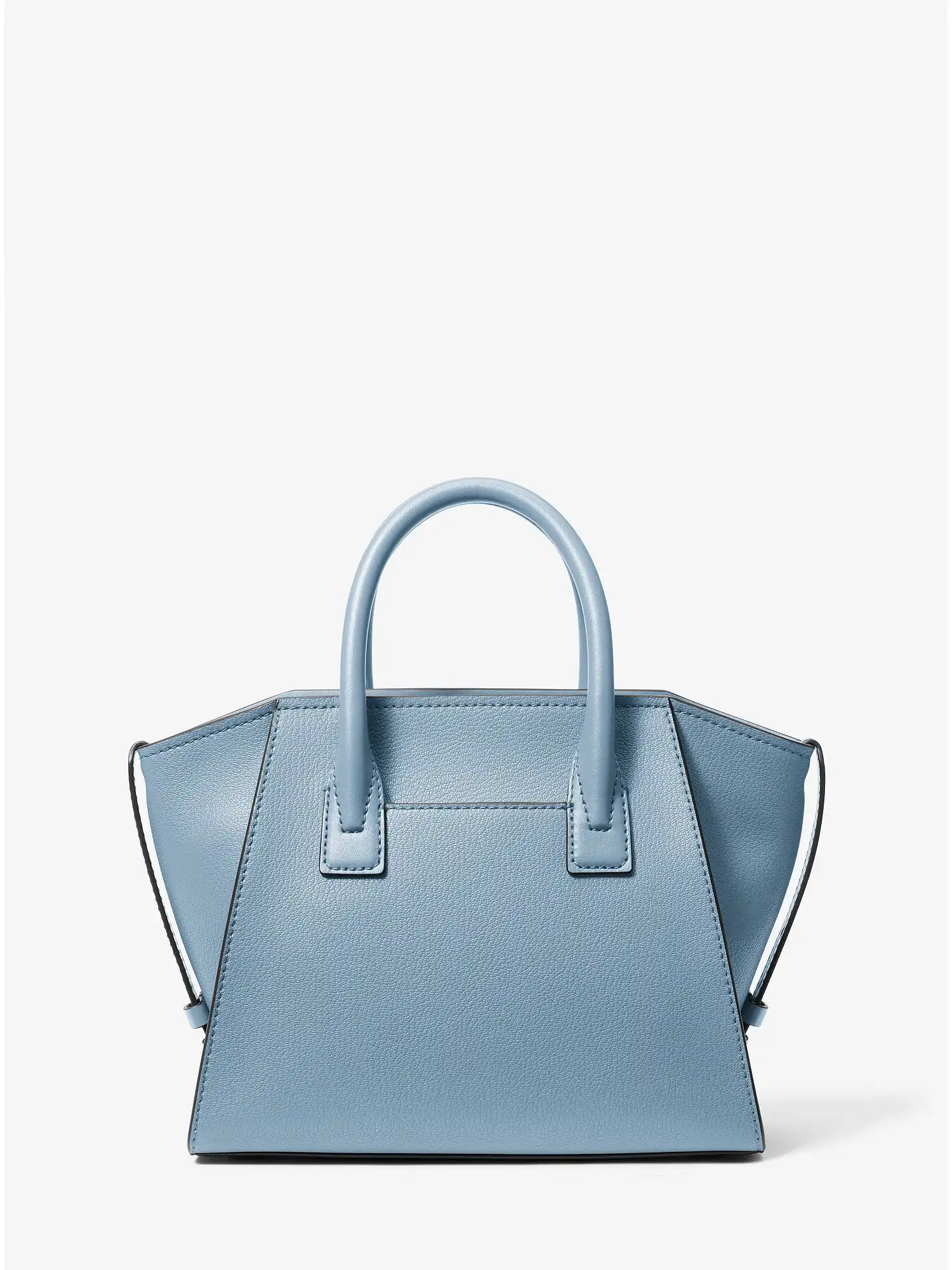avril small leather top zip satchel chambray