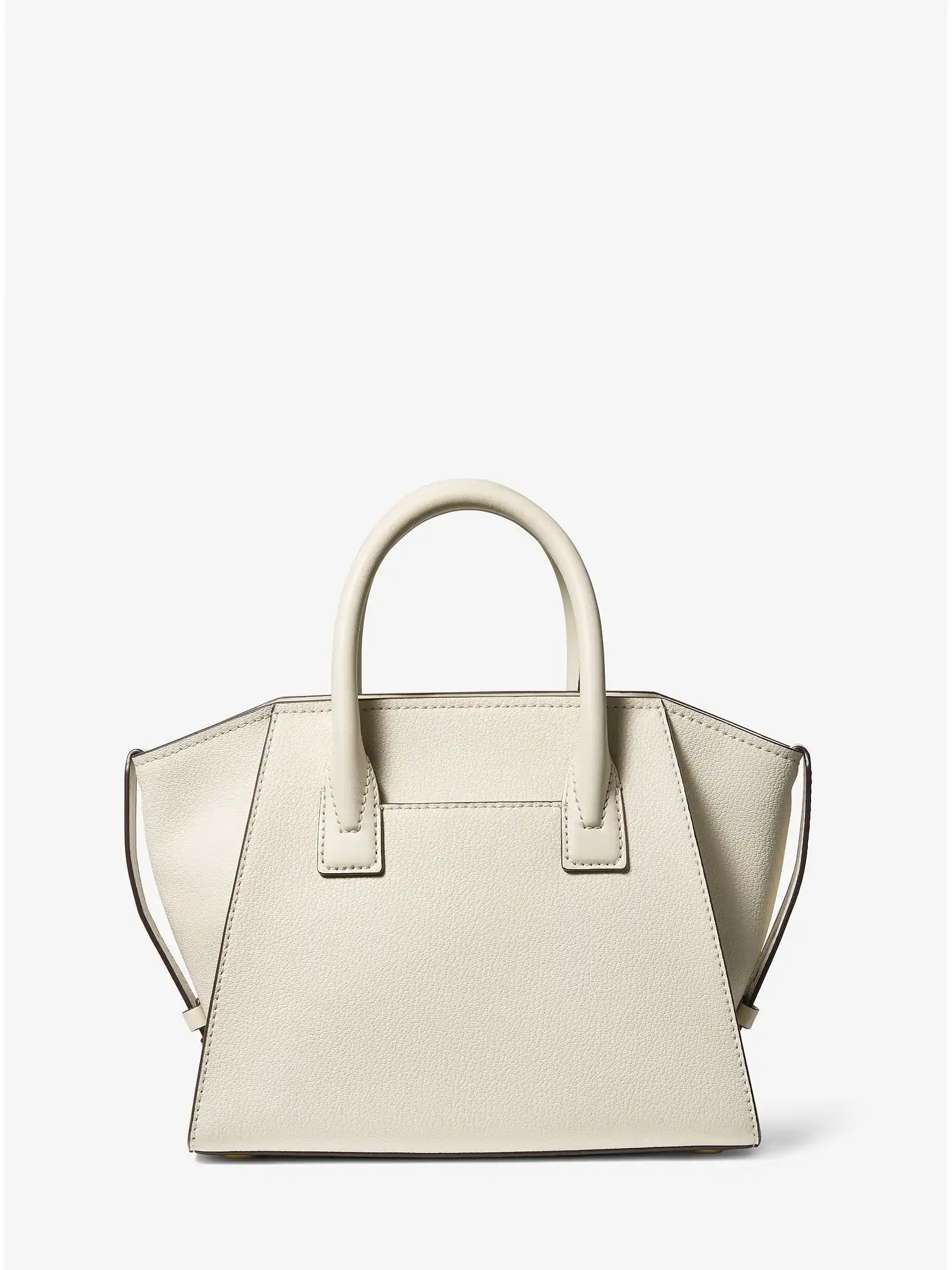 avril small leather top zip satchel lt cream