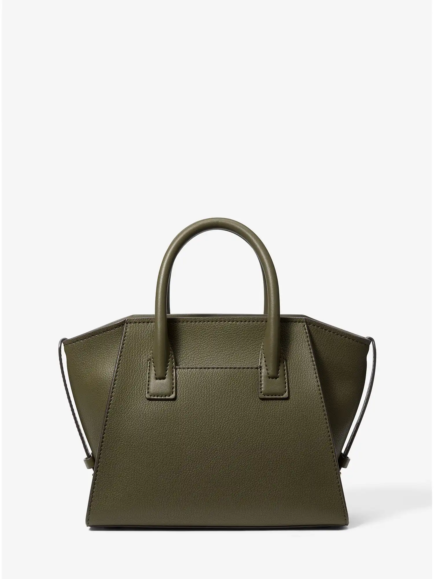 avril small leather top zip satchel olive