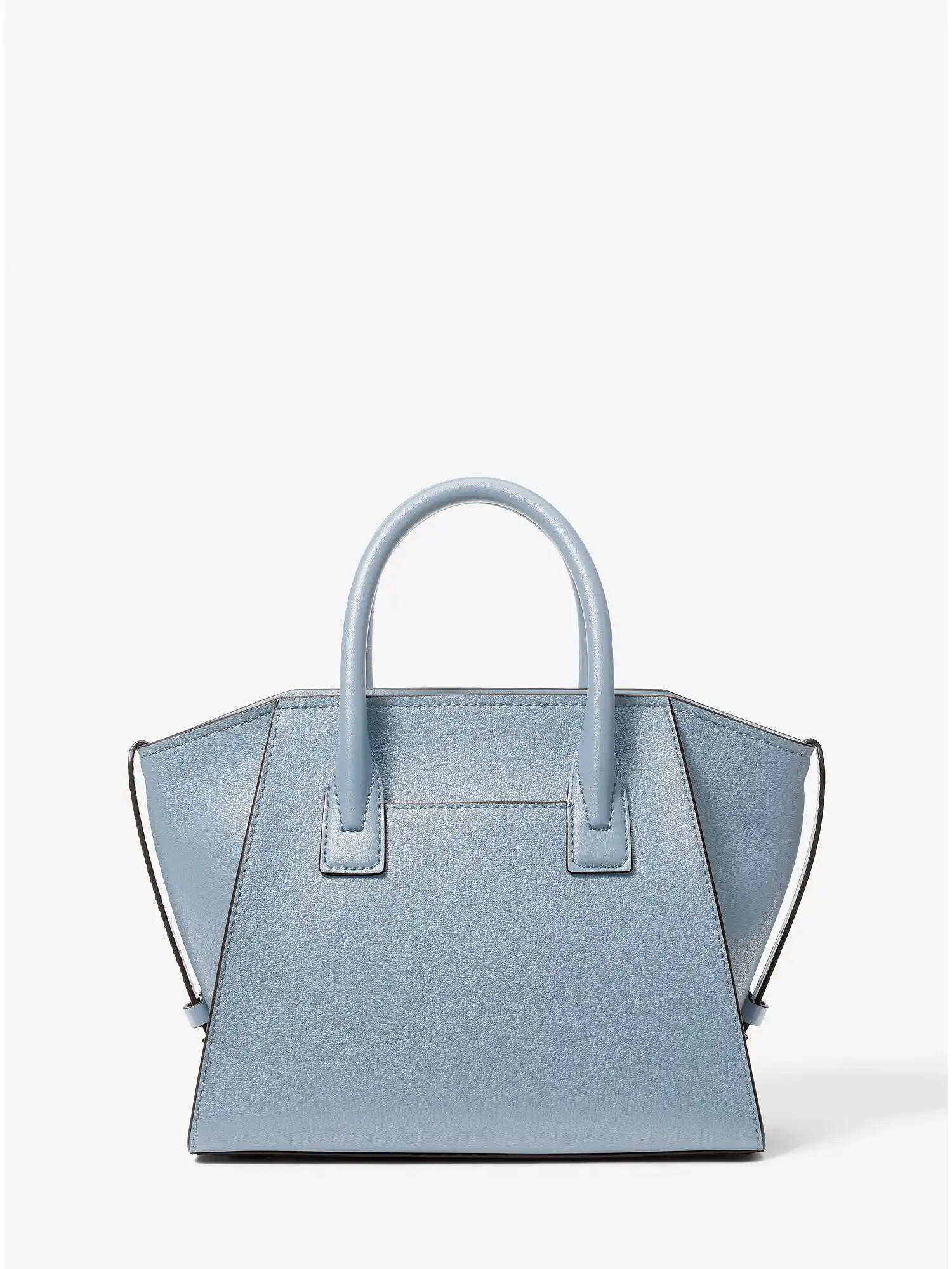avril small leather top zip satchel pale blue
