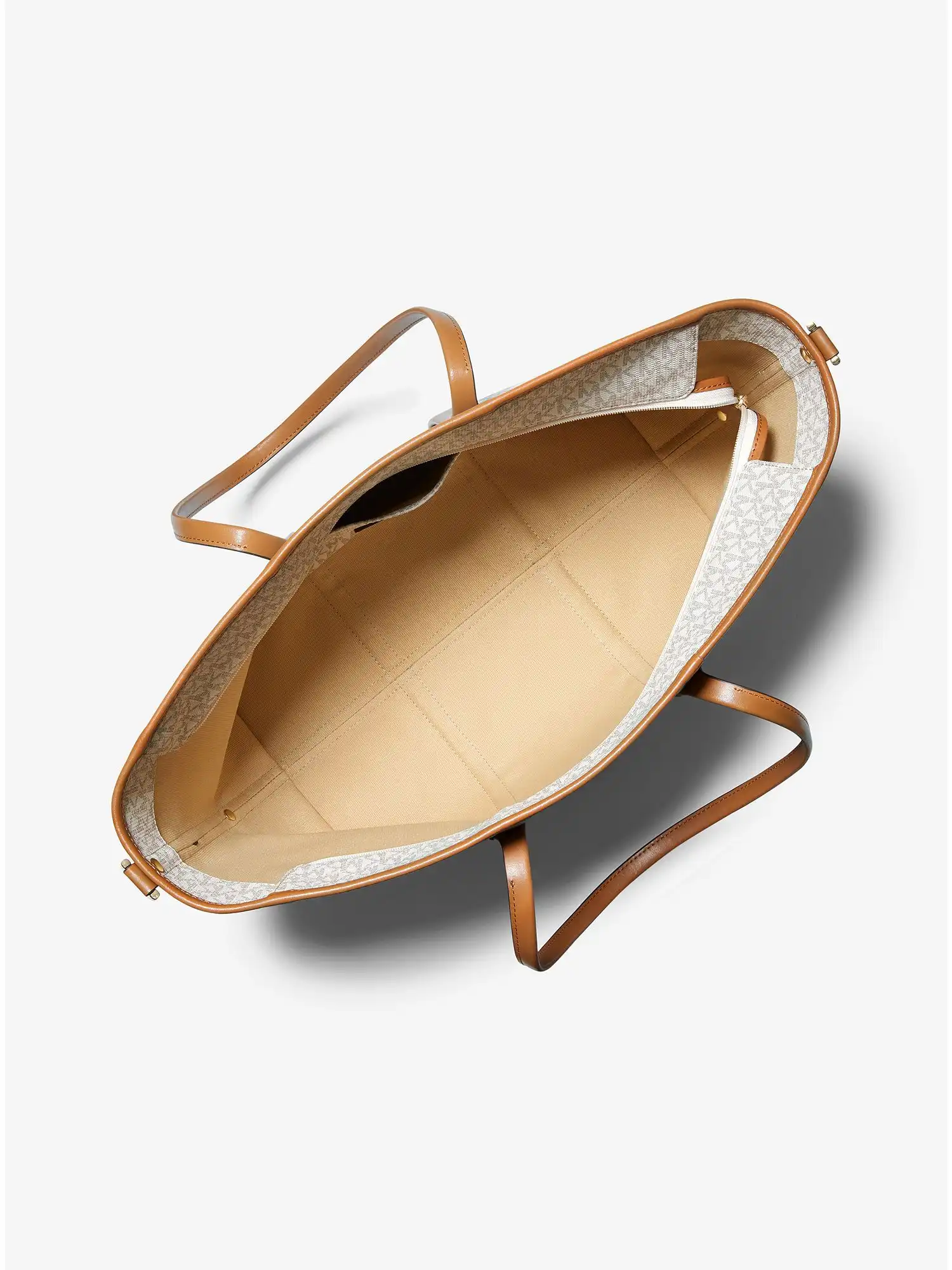 beck large logo tote bag vanilla acorn