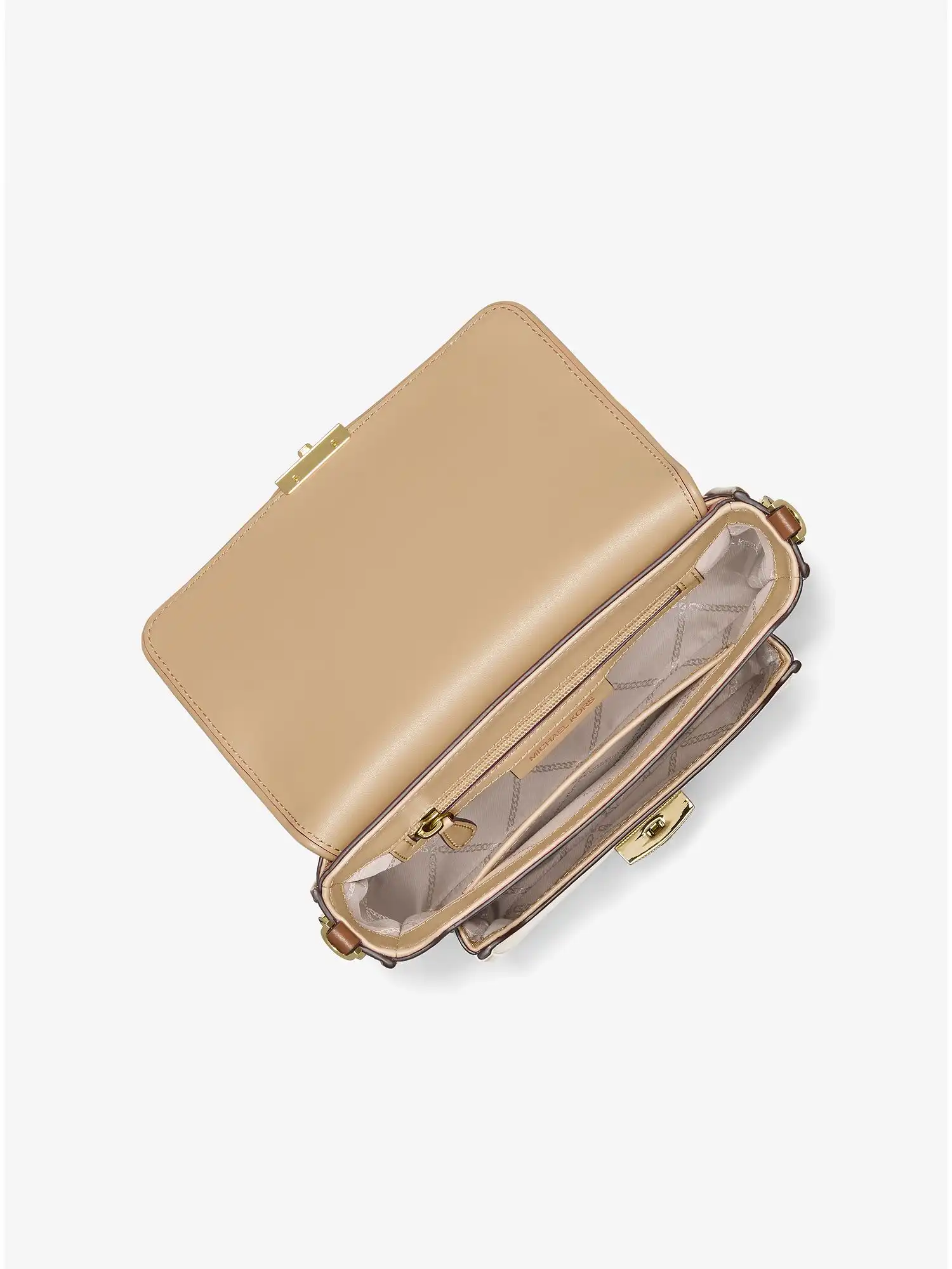 bradshaw medium color block leather messenger bag camel combo