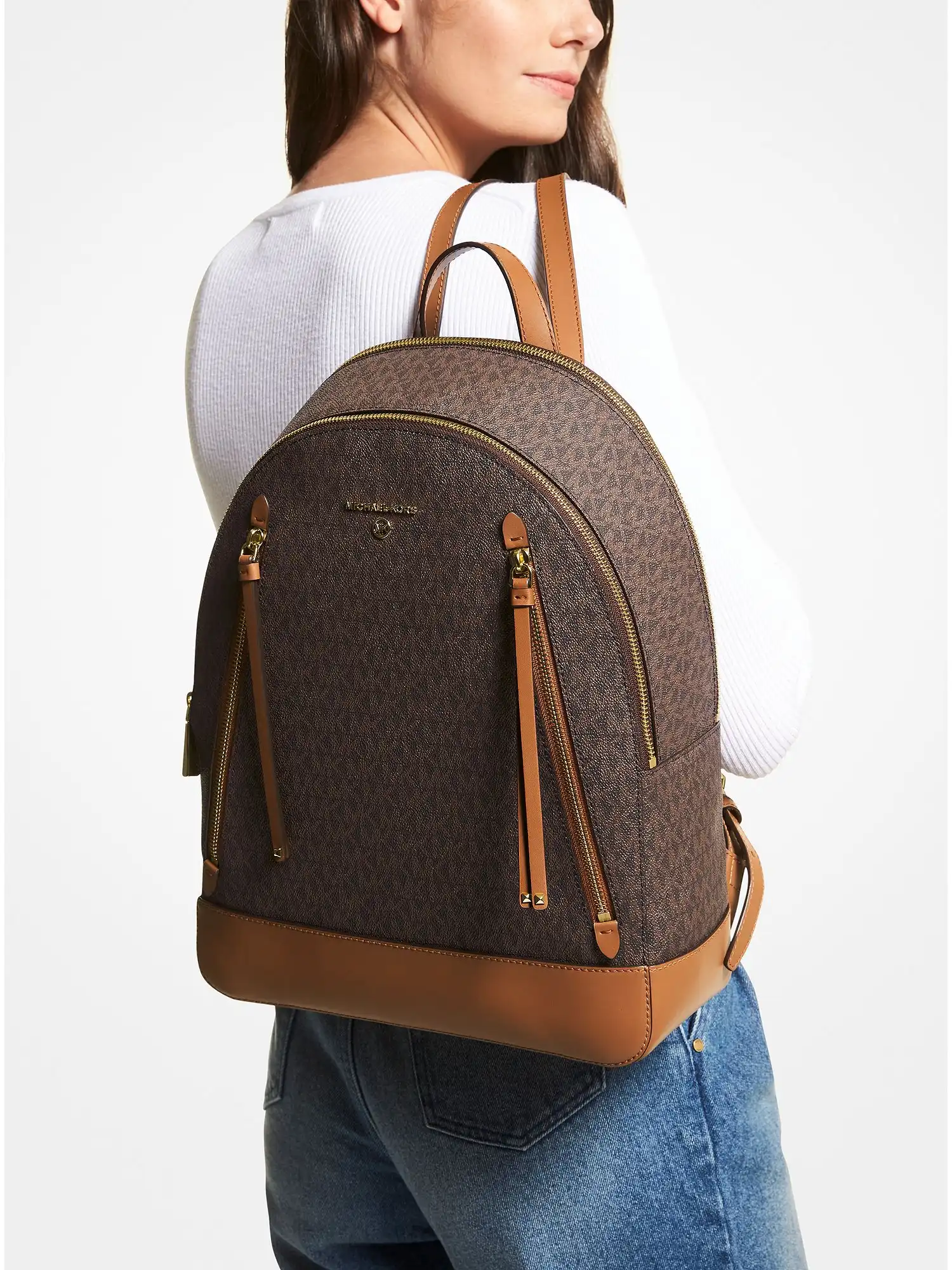 brooklyn large logo backpack brn acorn
