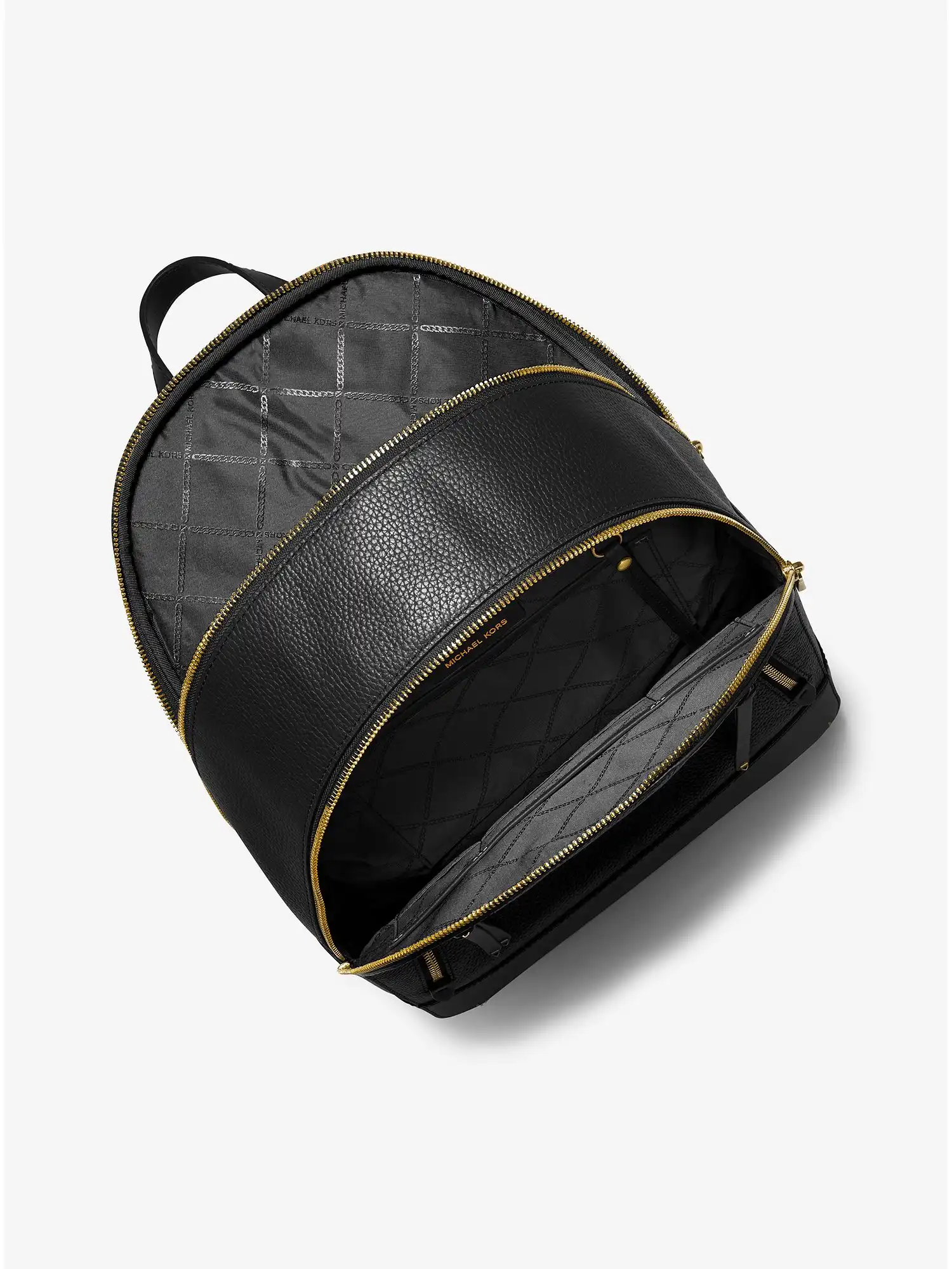 brooklyn large pebbled leather backpack black