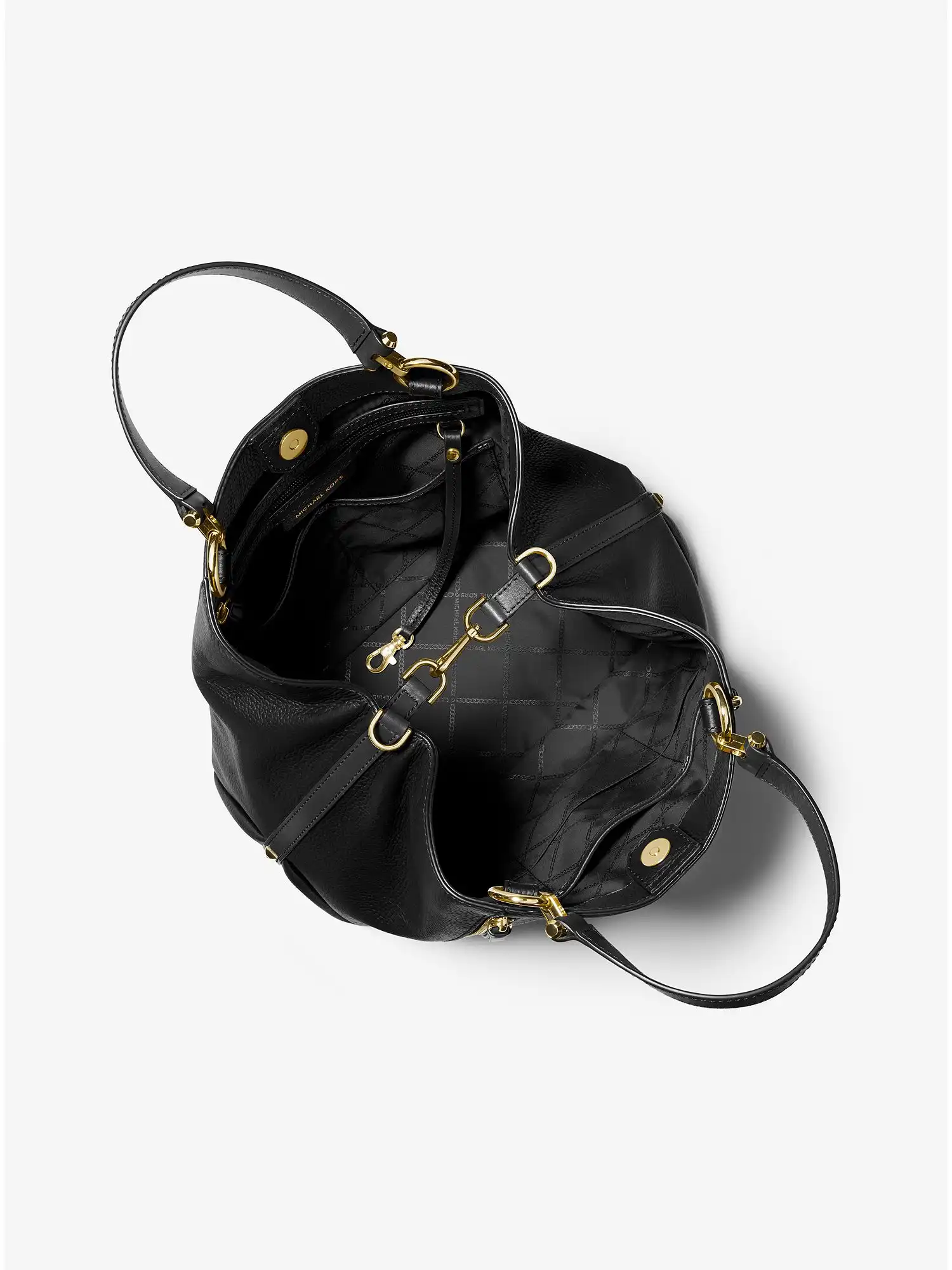 brooklyn large pebbled leather tote bag black