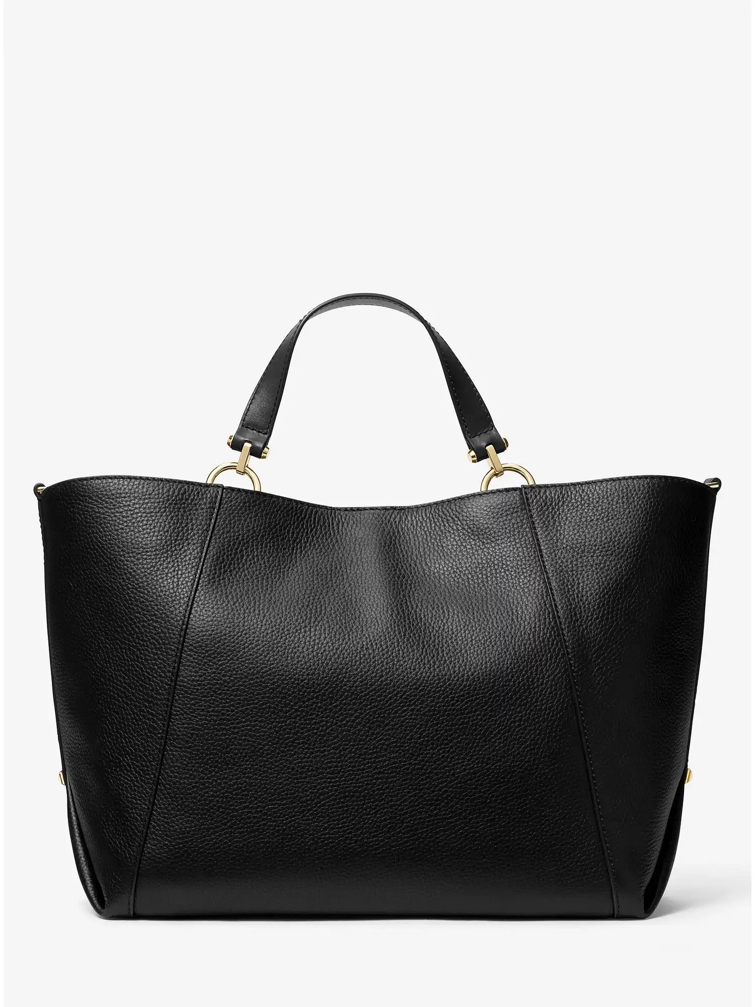 brooklyn large pebbled leather tote bag black