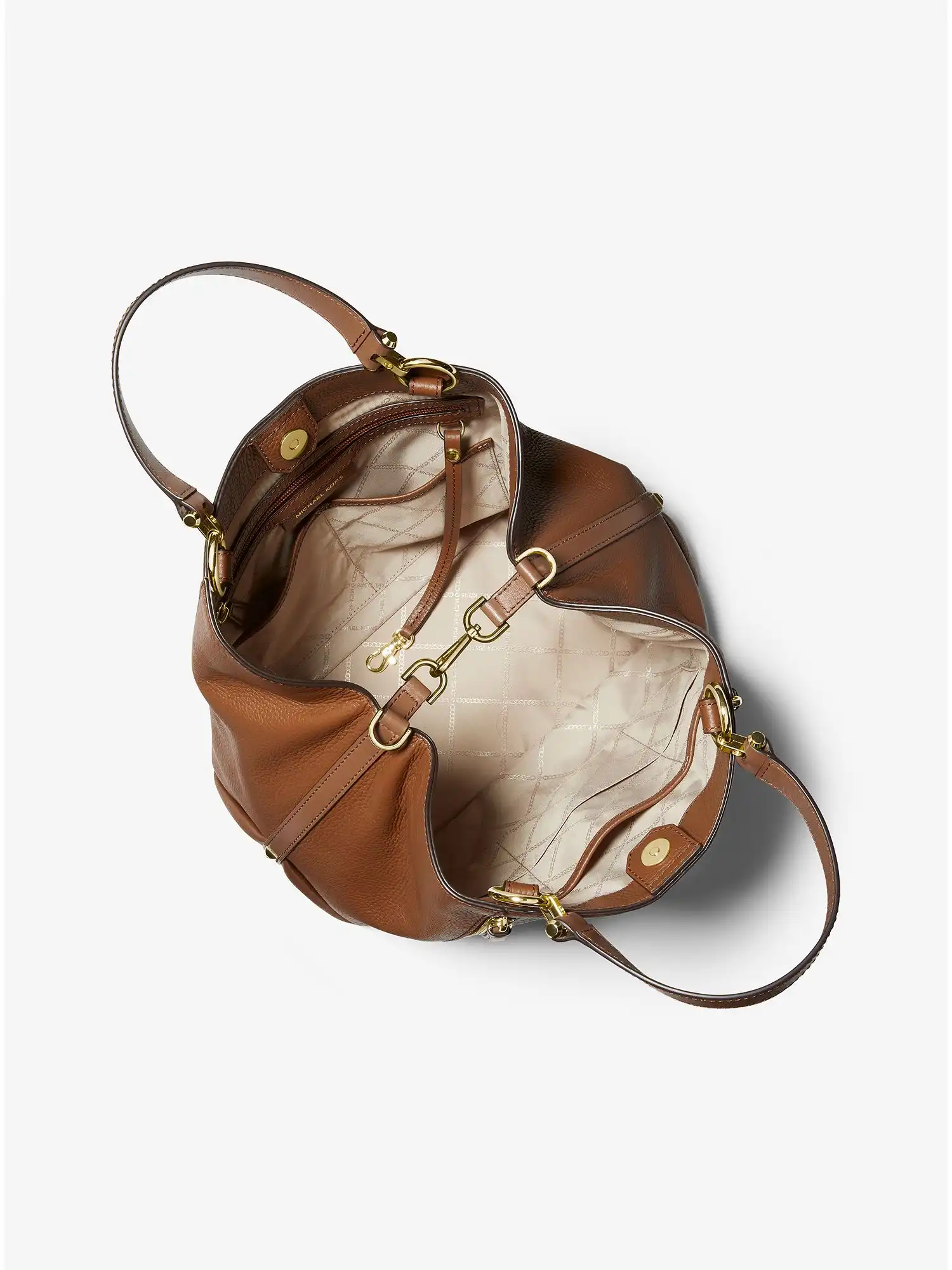 brooklyn large pebbled leather tote bag luggage