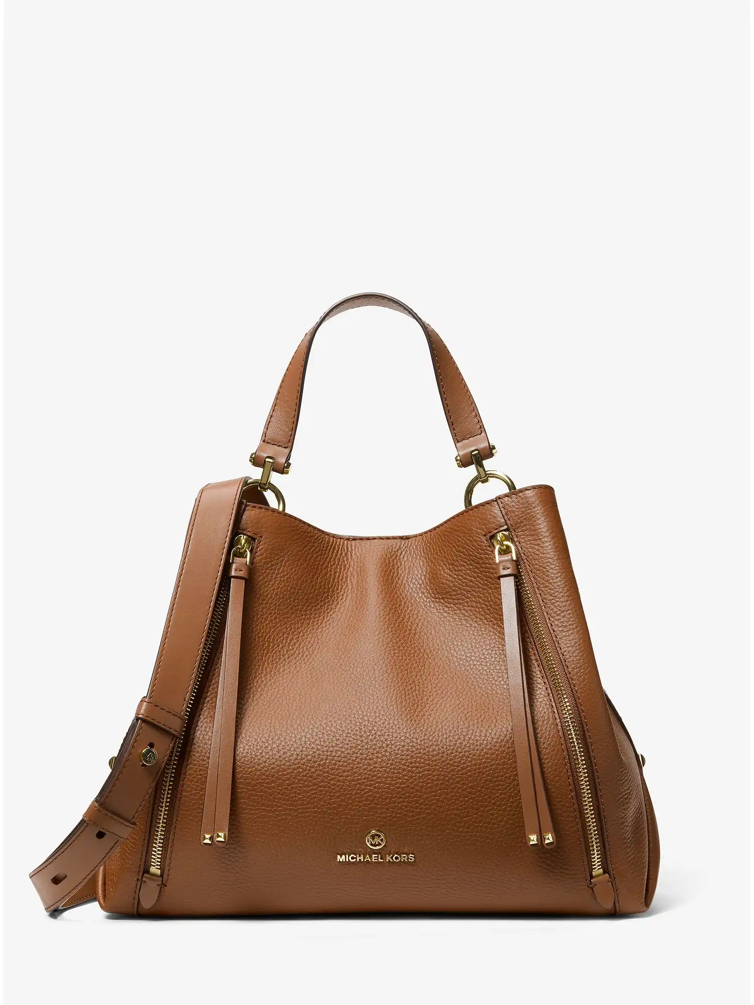 brooklyn large pebbled leather tote bag luggage