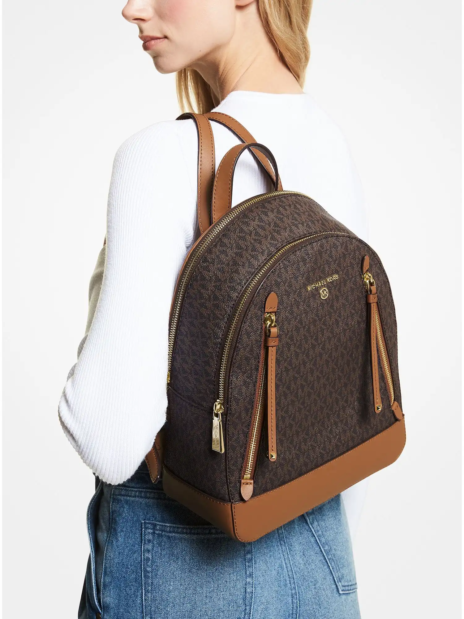 brooklyn medium logo backpack brn acorn
