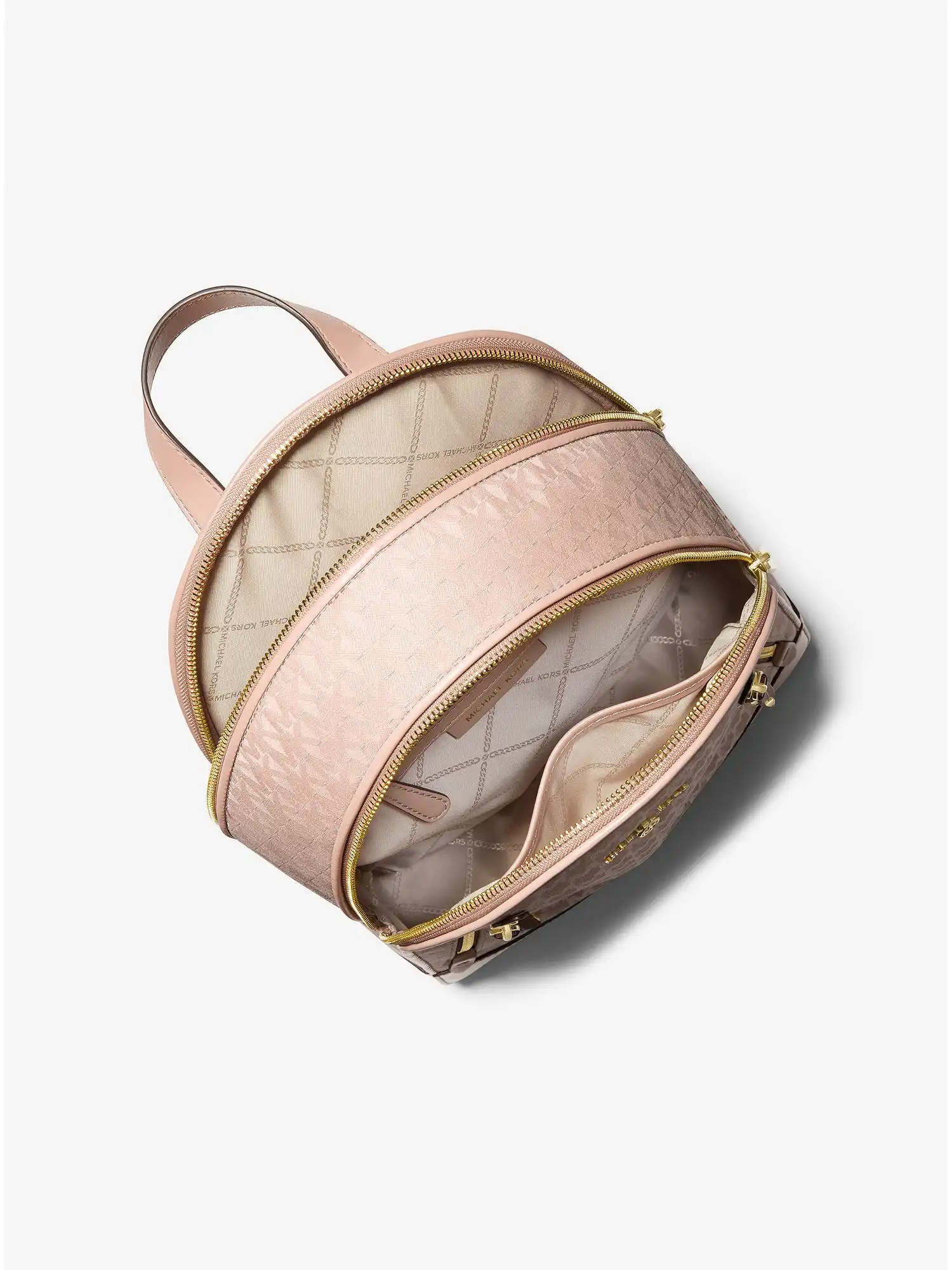 brooklyn medium logo jacquard backpack fawn