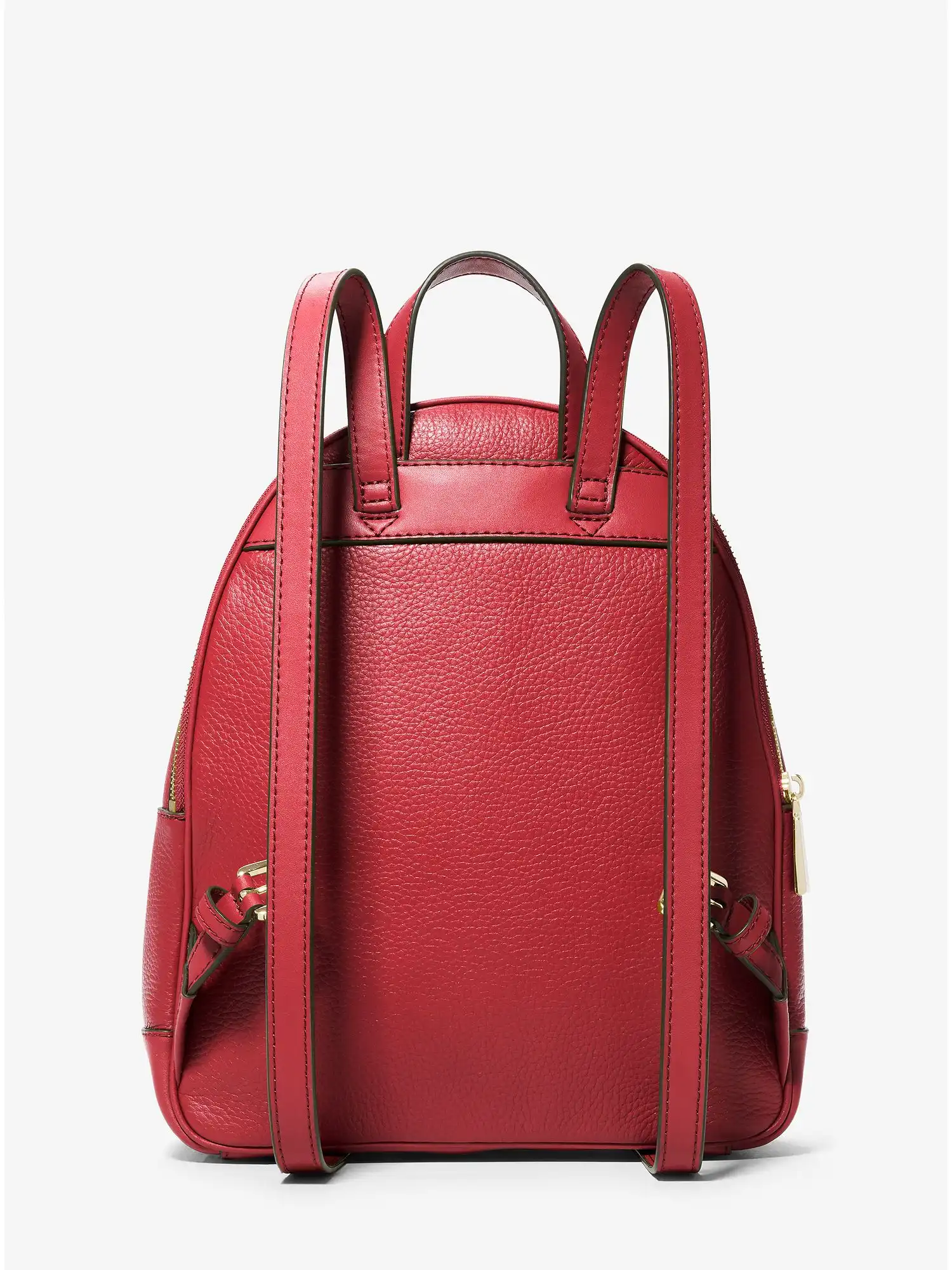 brooklyn medium pebbled leather backpack crimson