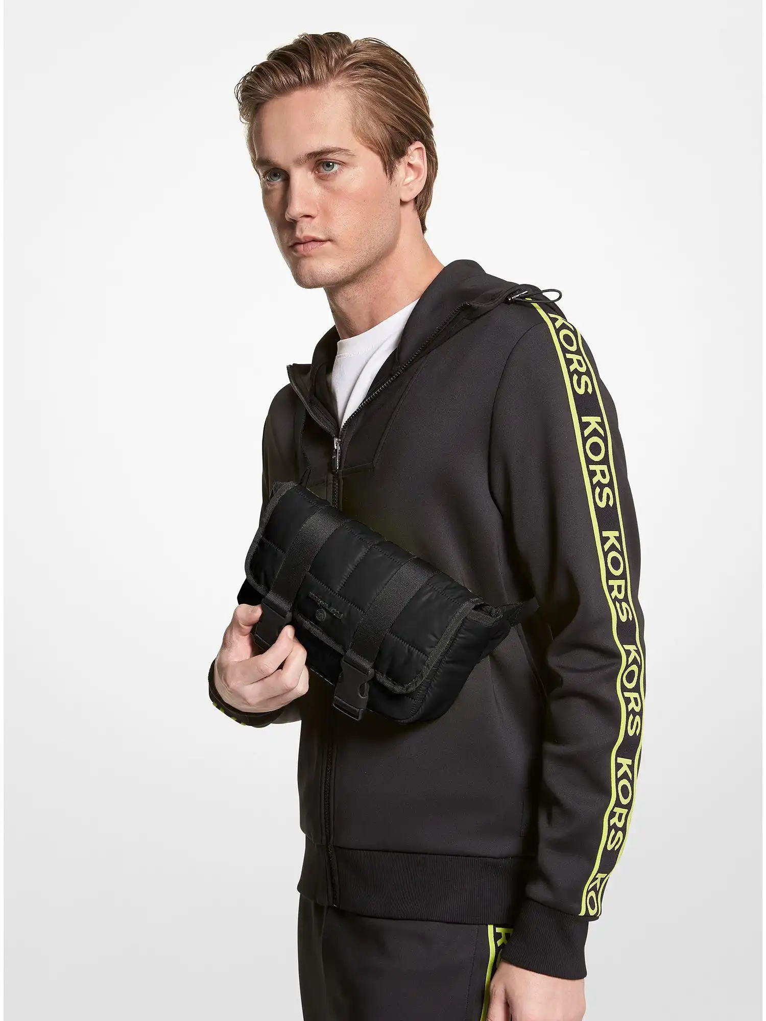 brooklyn quilted recycled polyester sling pack black