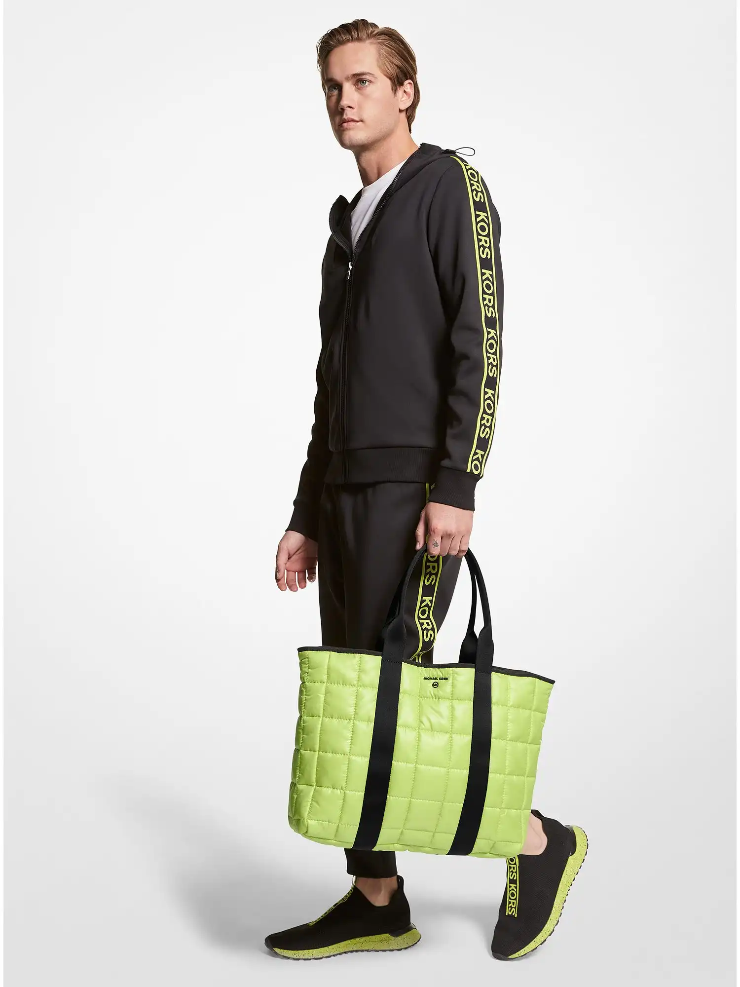 brooklyn quilted recycled polyester tote bag bt limeade