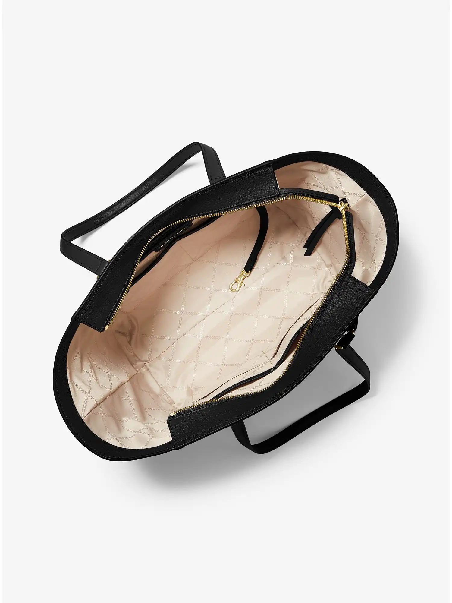 carine medium pebbled leather tote bag black