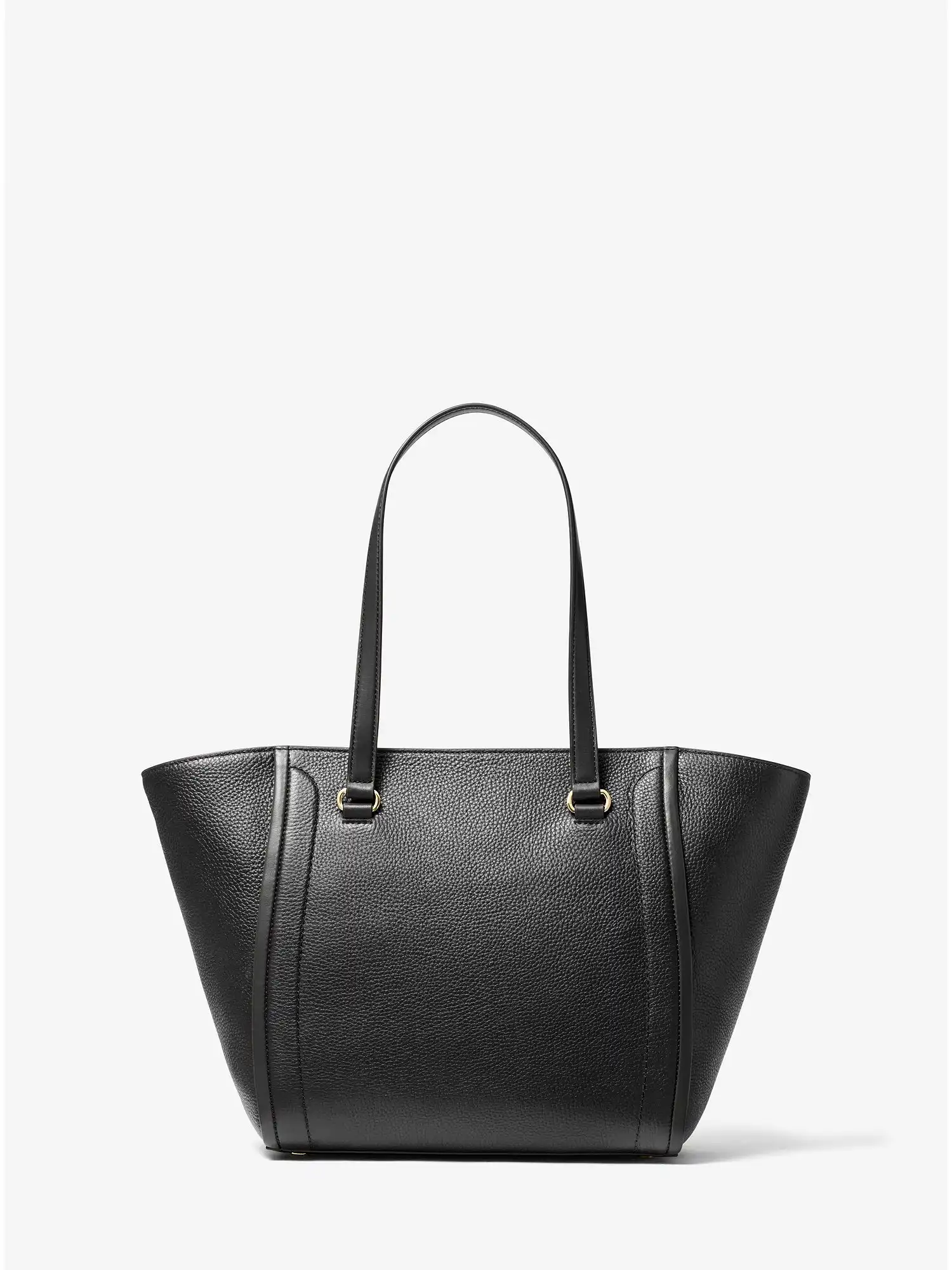 carine medium pebbled leather tote bag black