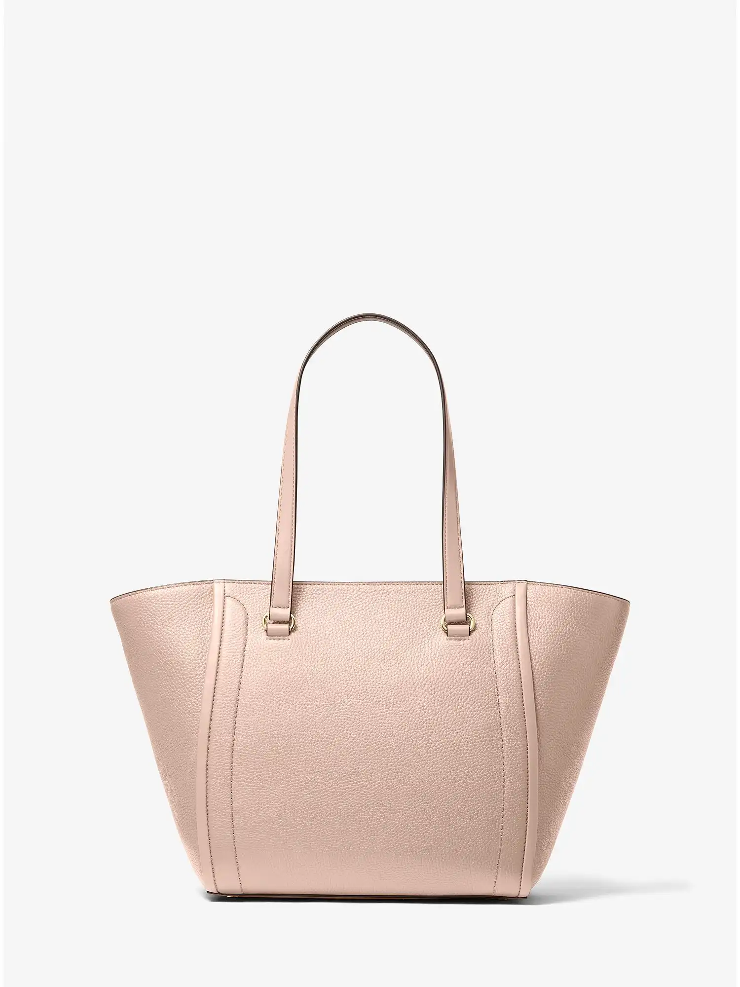 carine medium pebbled leather tote bag soft pink