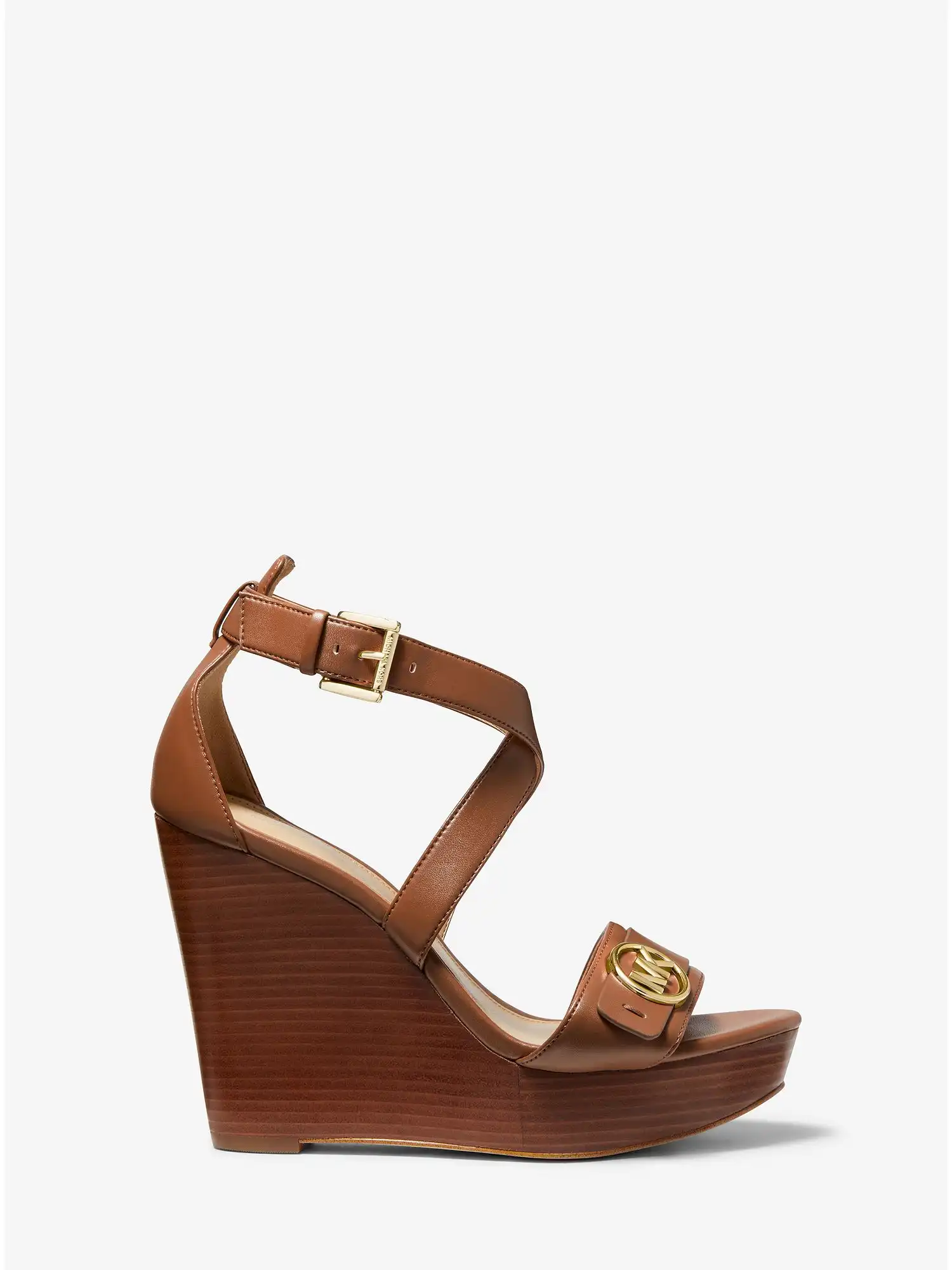 carmen faux leather wedge sandal luggage