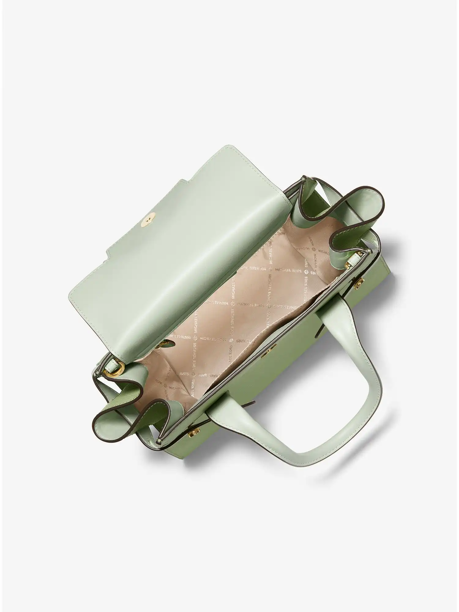 carmen medium color block faux saffiano leather belted satchel lt sage mlti