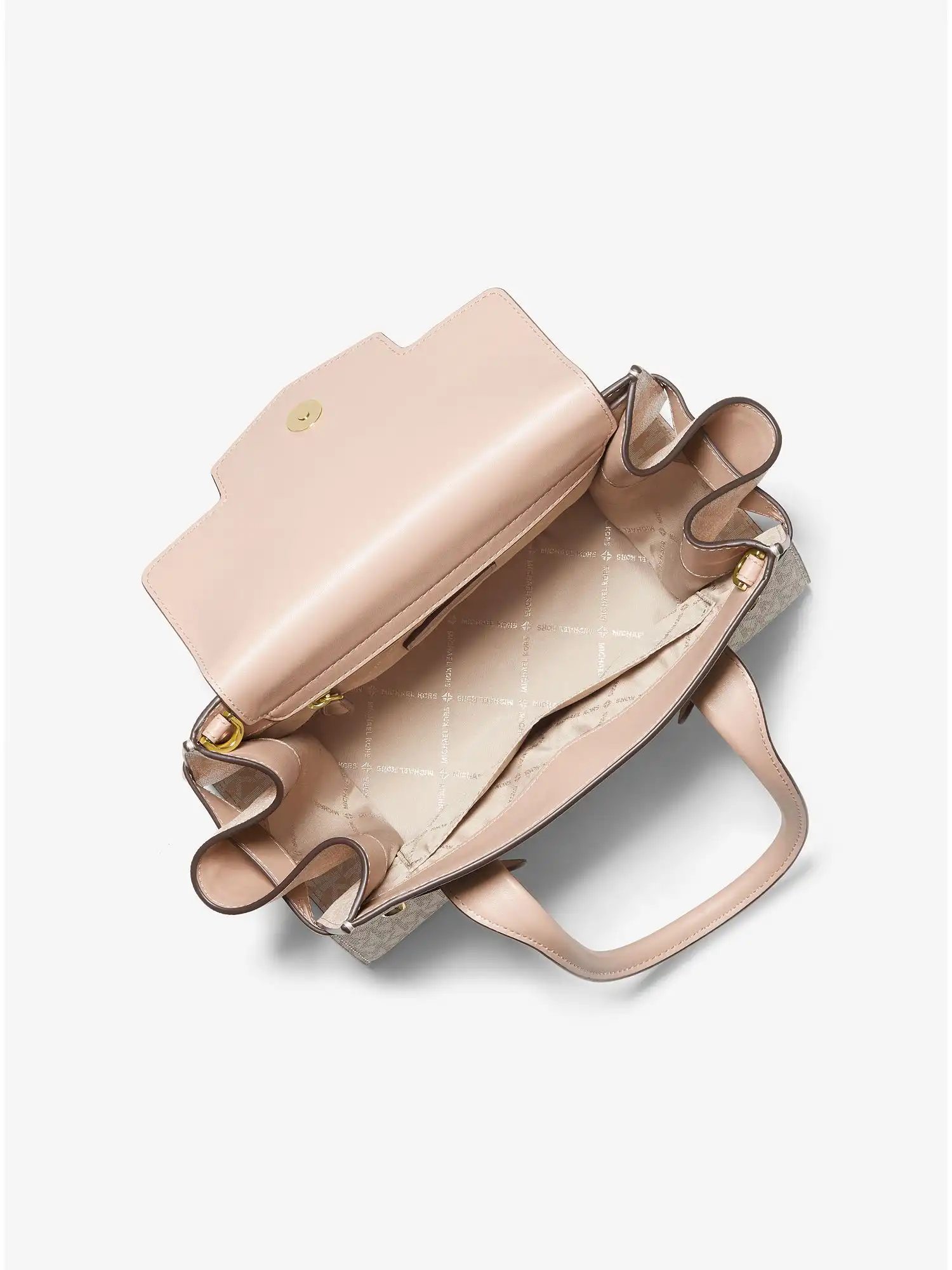 carmen medium color block logo satchel buff multi