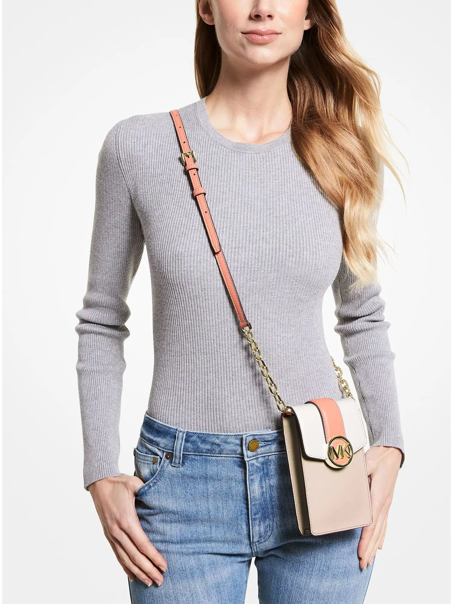 carmen small color block faux leather phone crossbody bag pwd blsh mlt