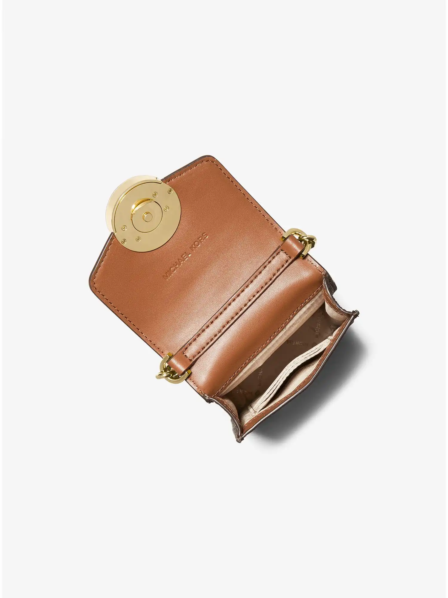 carmen small logo smartphone crossbody bag brown