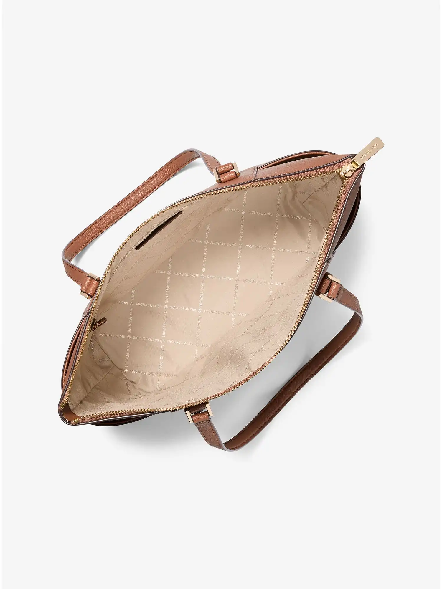 charlotte large saffiano leather top zip tote bag luggage