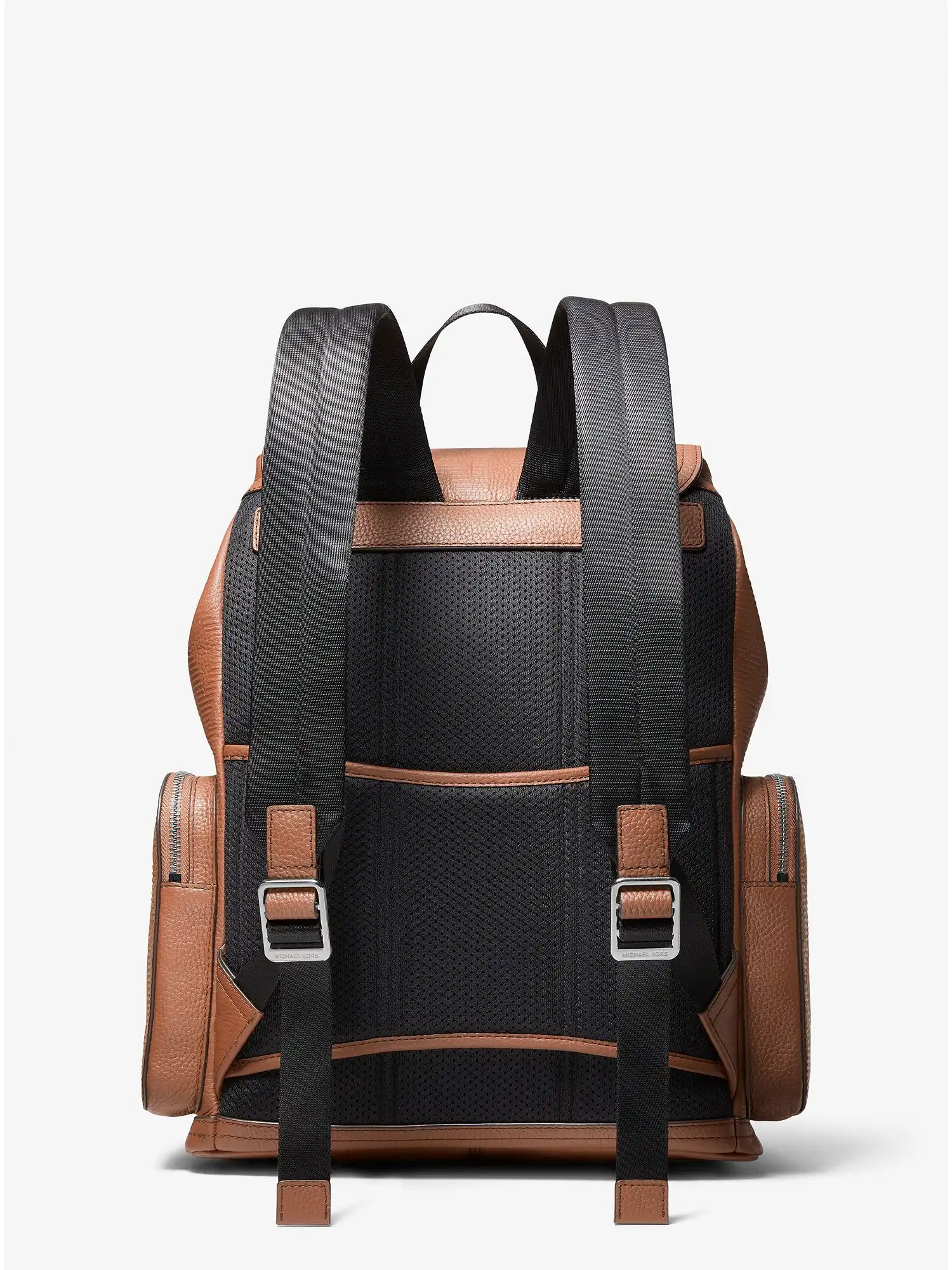 cooper logo embossed leather backpack luggage