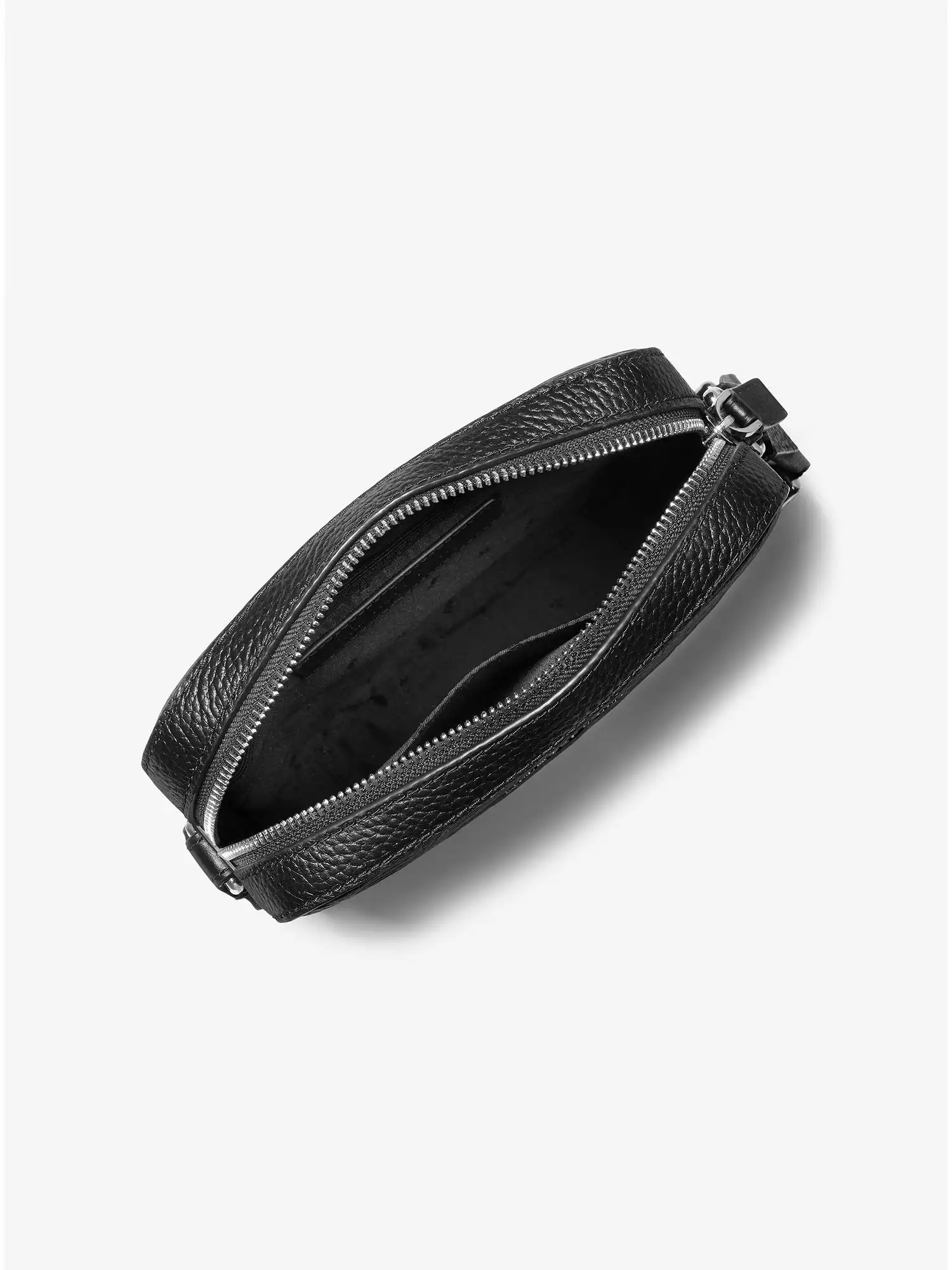 cooper logo embossed leather flight bag black