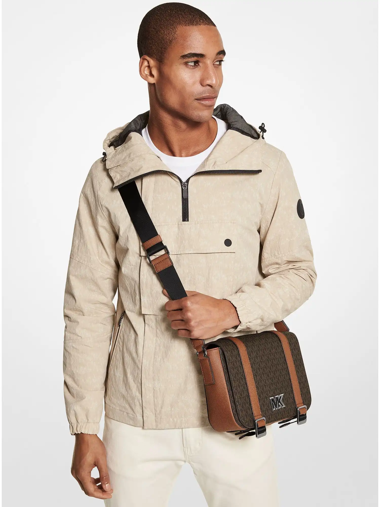 cooper medium logo messenger bag brown