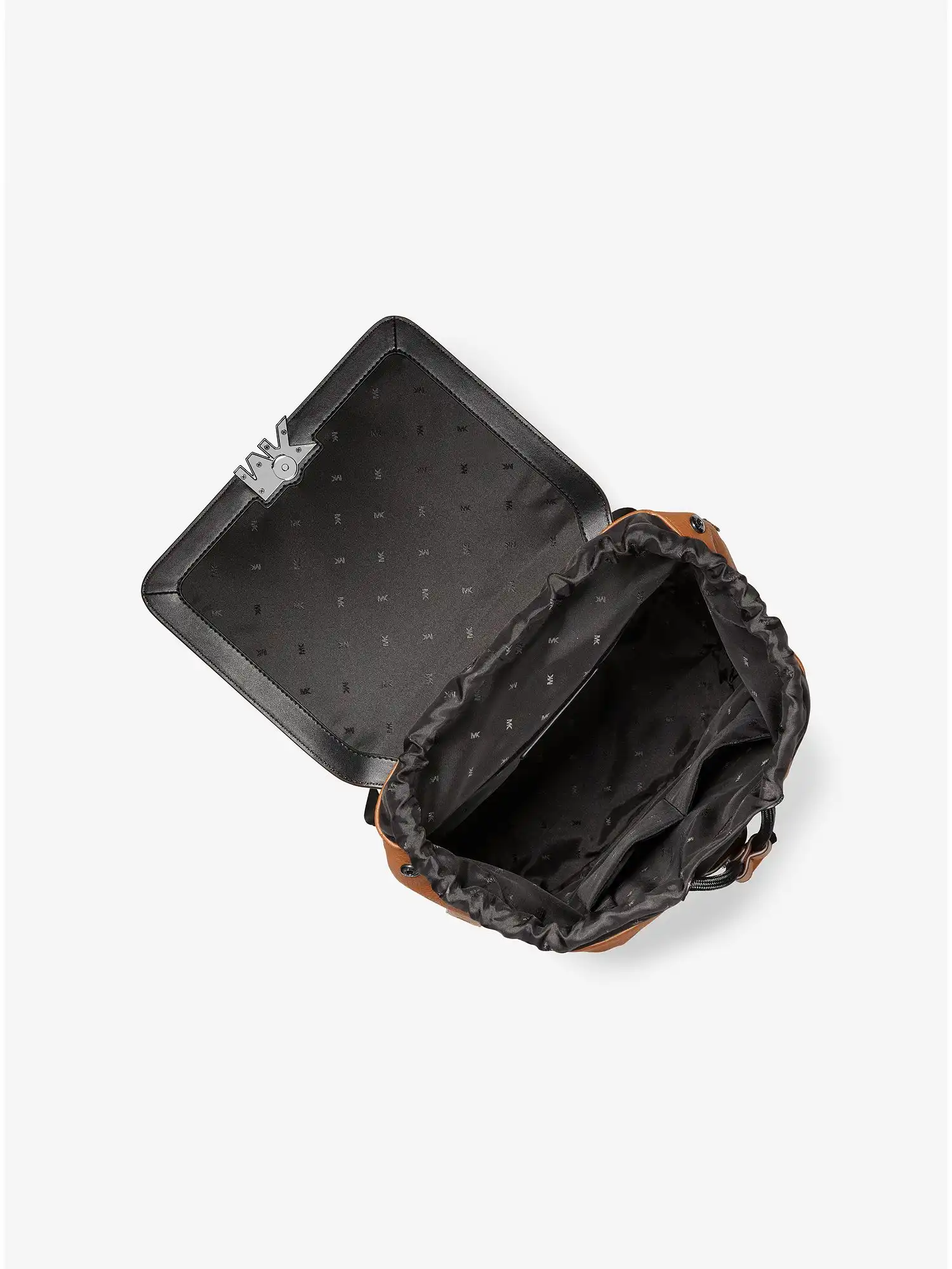 cooper printed denim and leather backpack chino