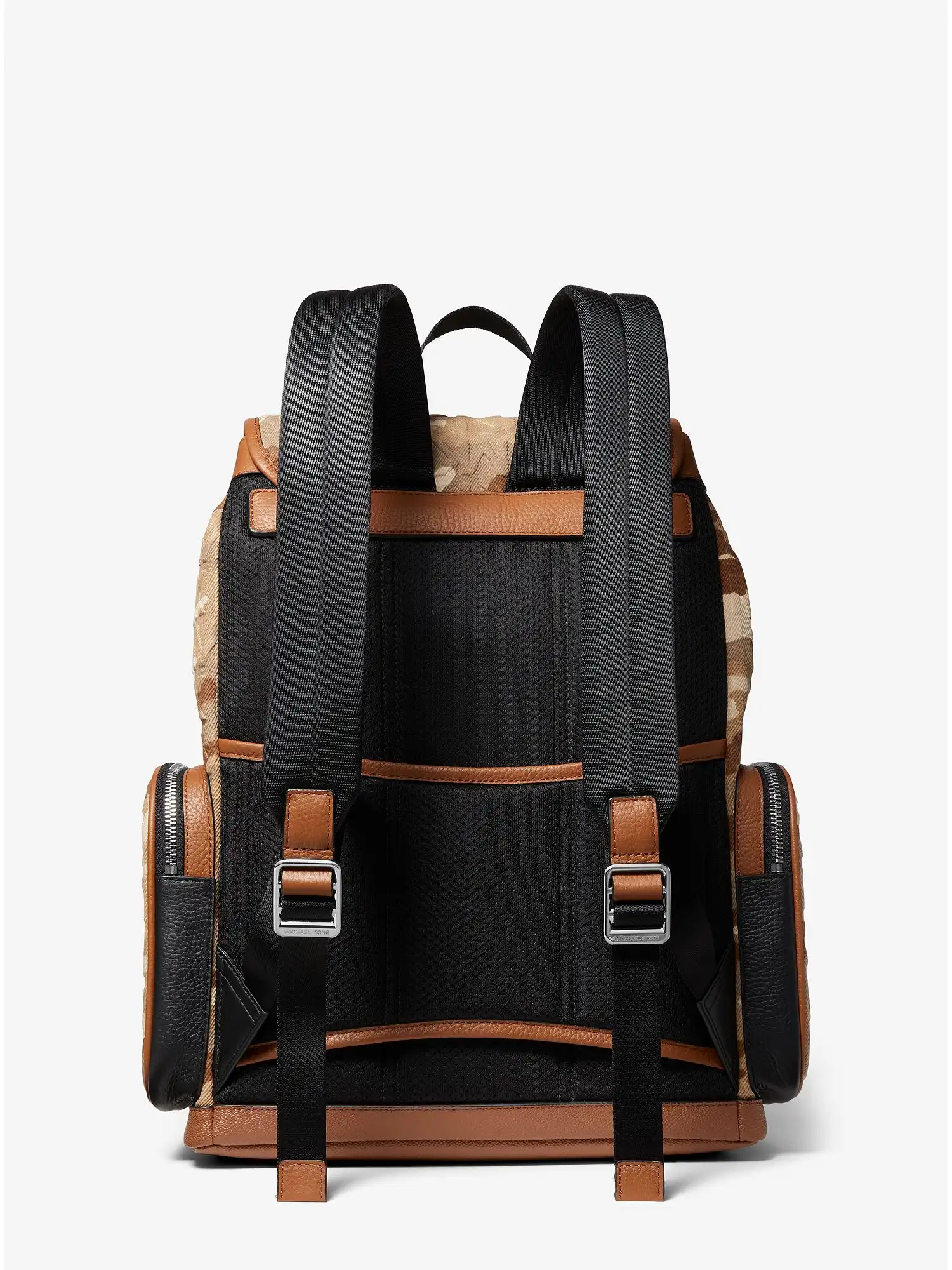 cooper printed denim and leather backpack chino