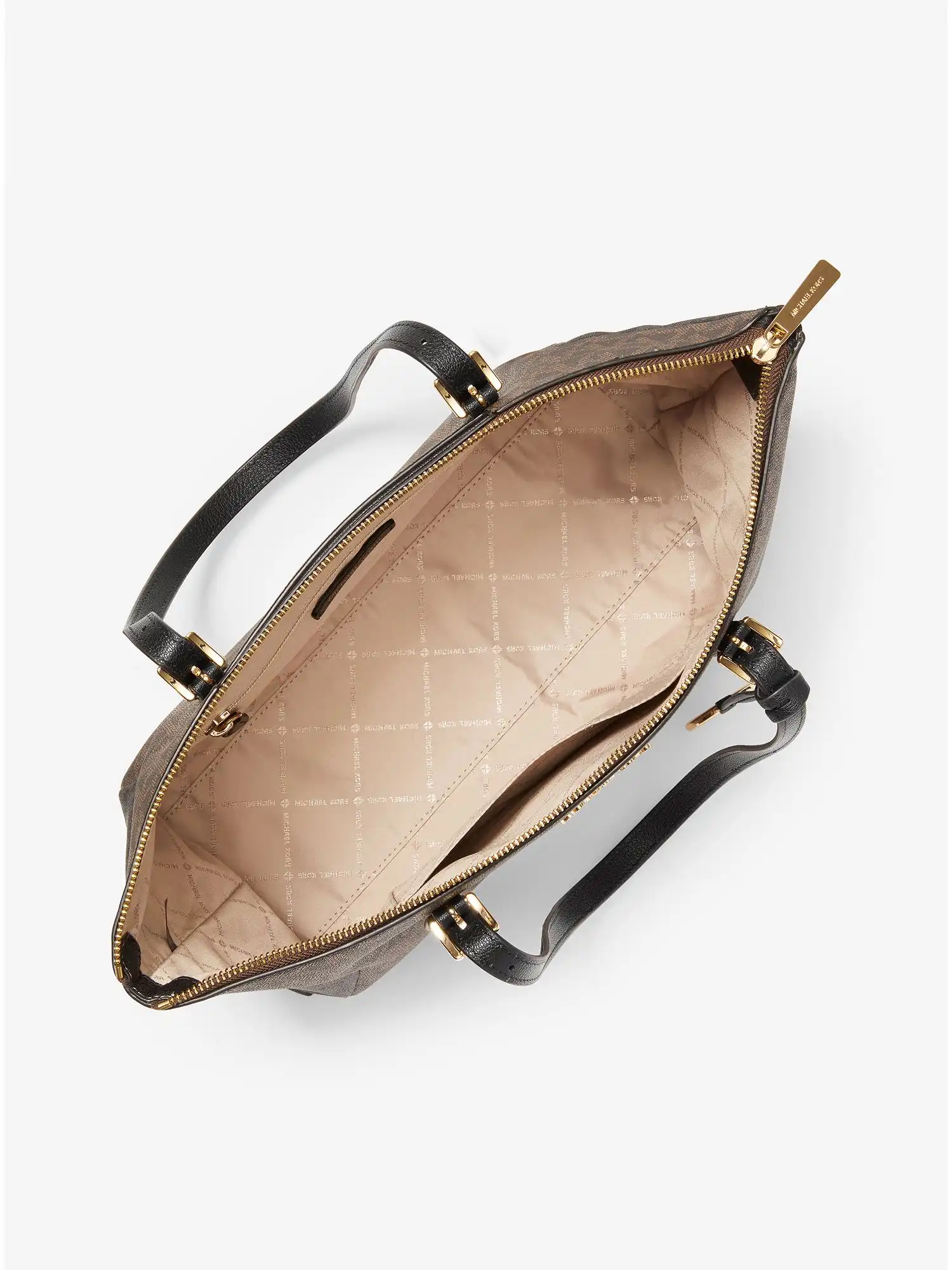 coraline large two tone logo tote bag brown multi