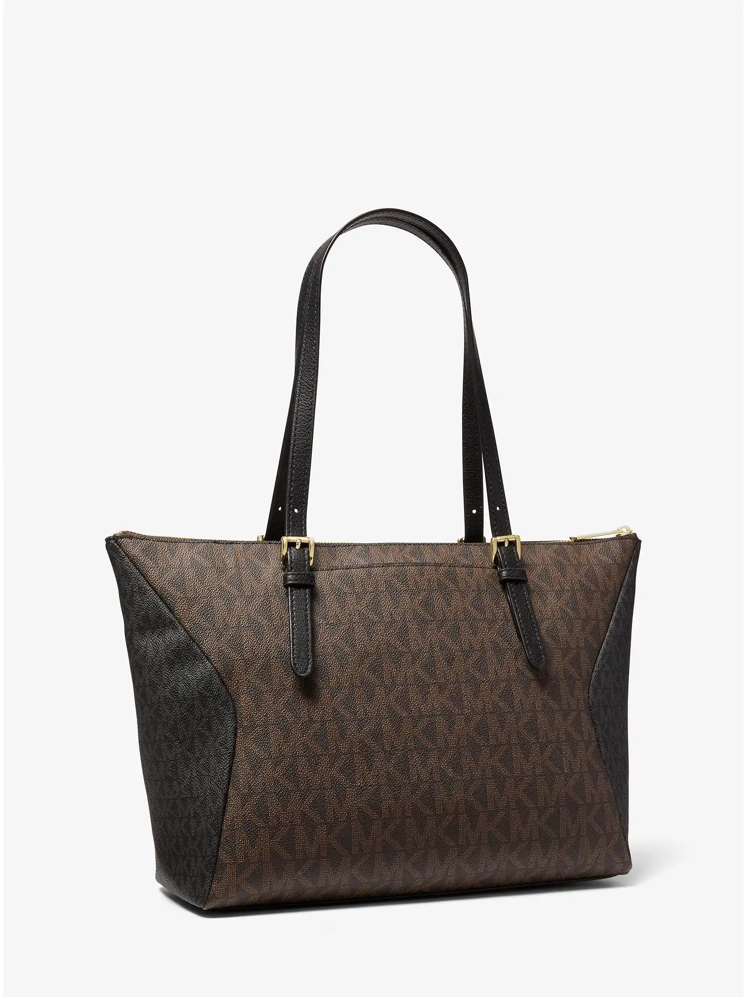 coraline large two tone logo tote bag brown multi
