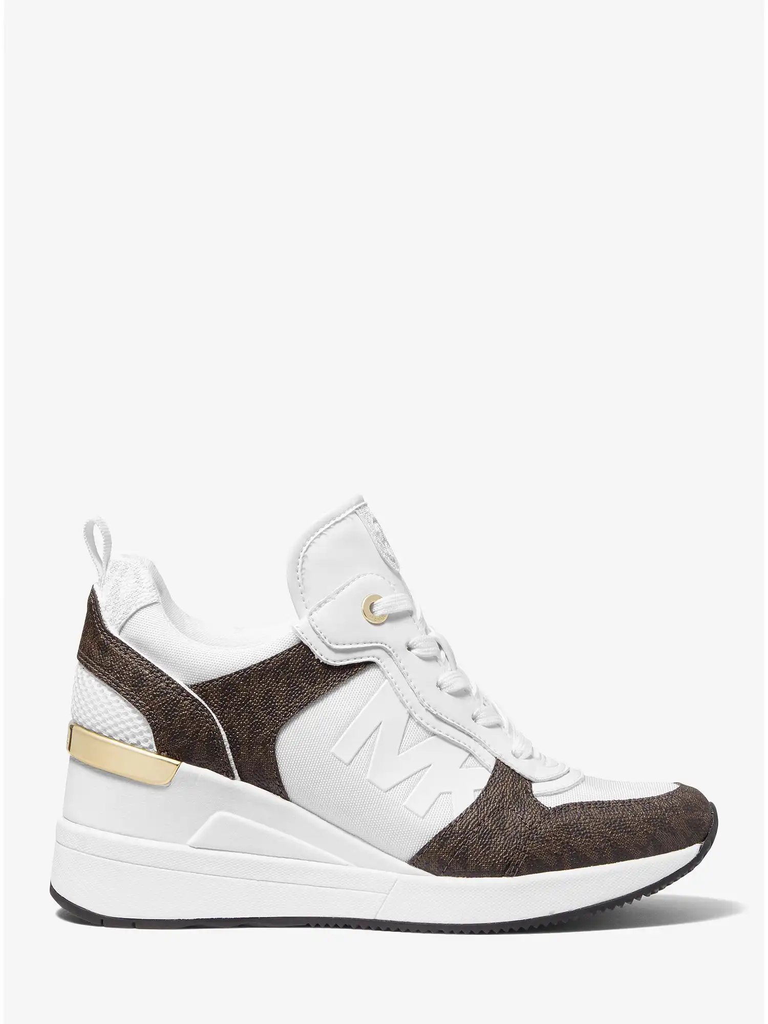 crista logo and mesh trainer op wht brown