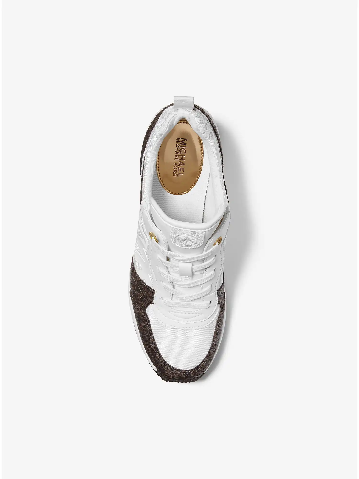 crista logo and mesh trainer op wht brown