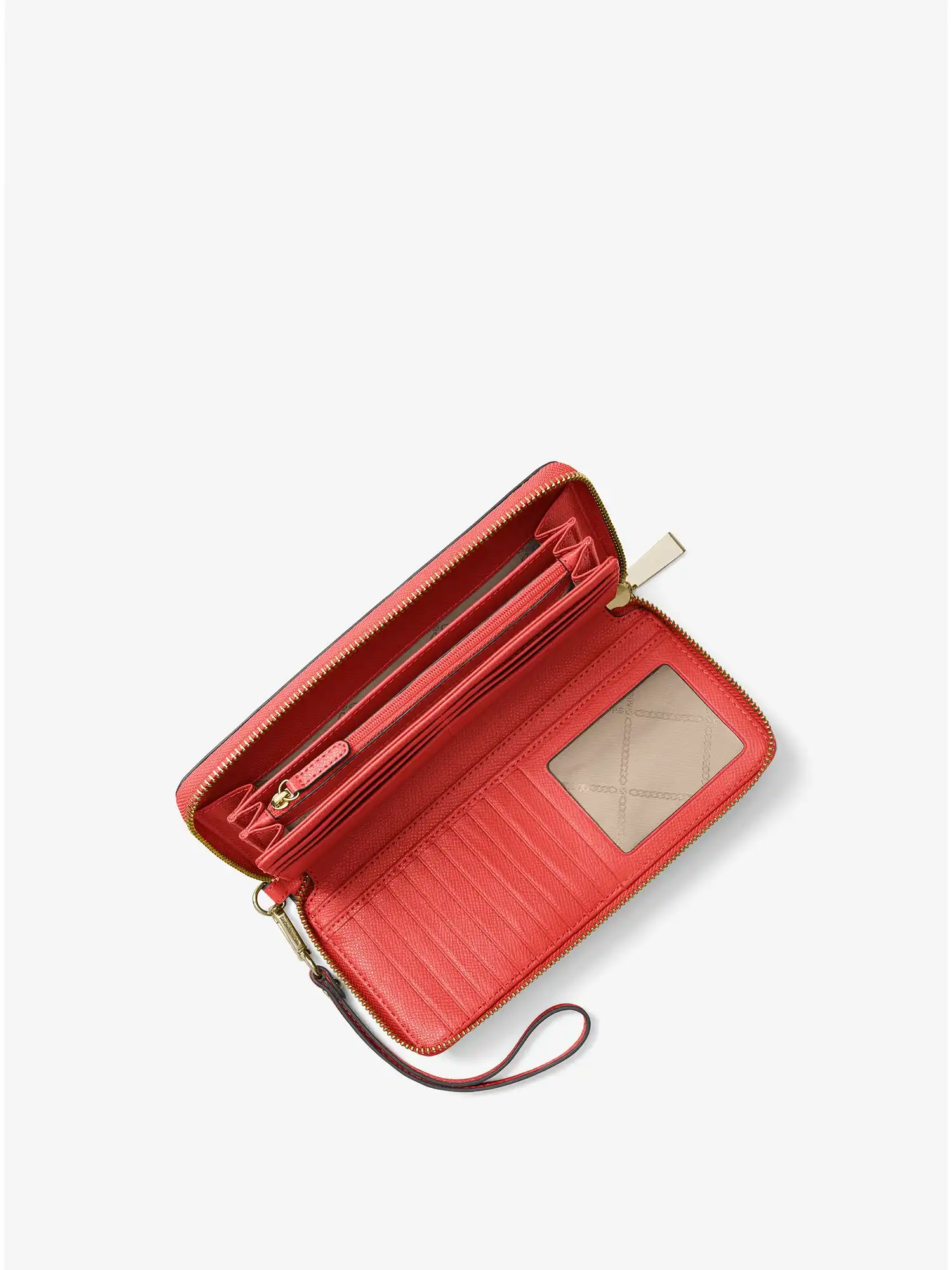 crossgrain leather continental wristlet sangria