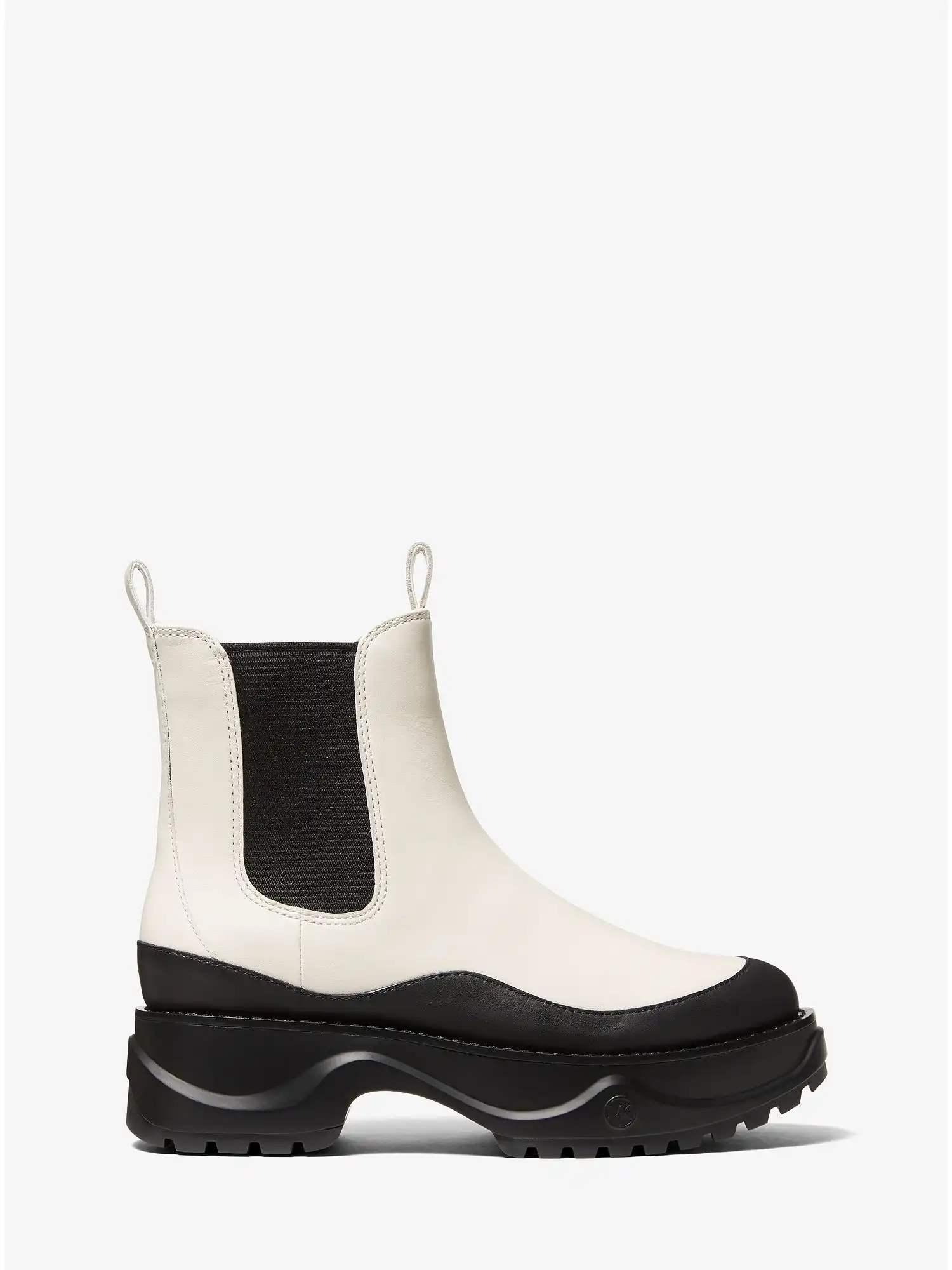 dupree two tone leather boot lt cream