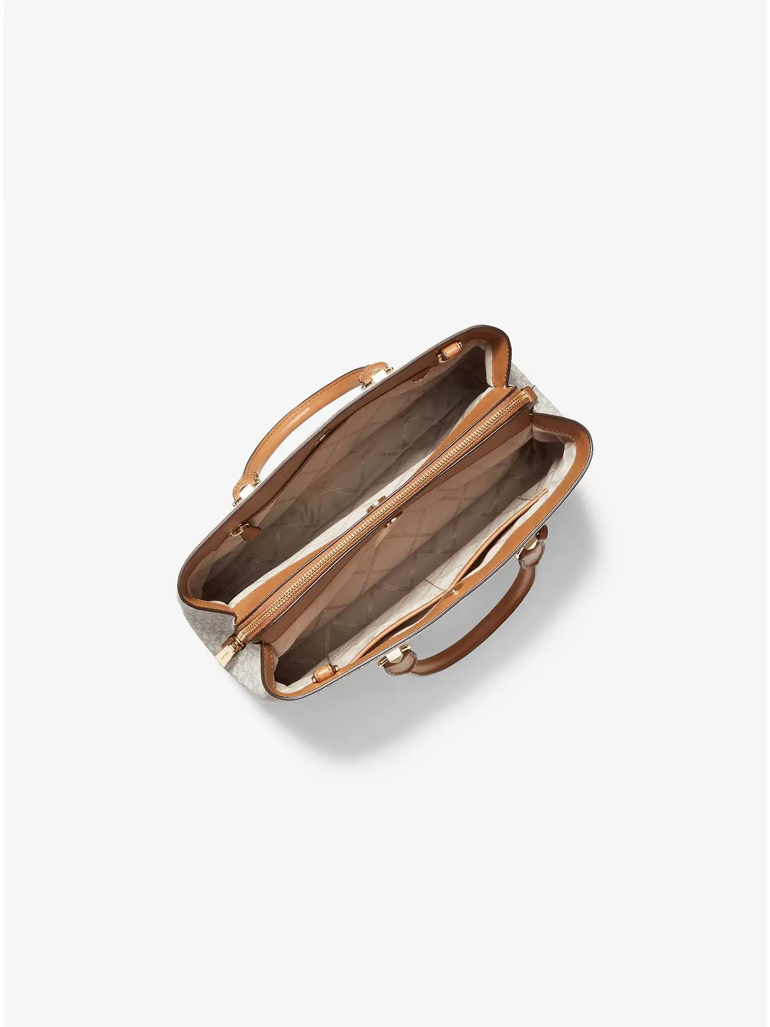 edith large logo satchel vanilla acorn