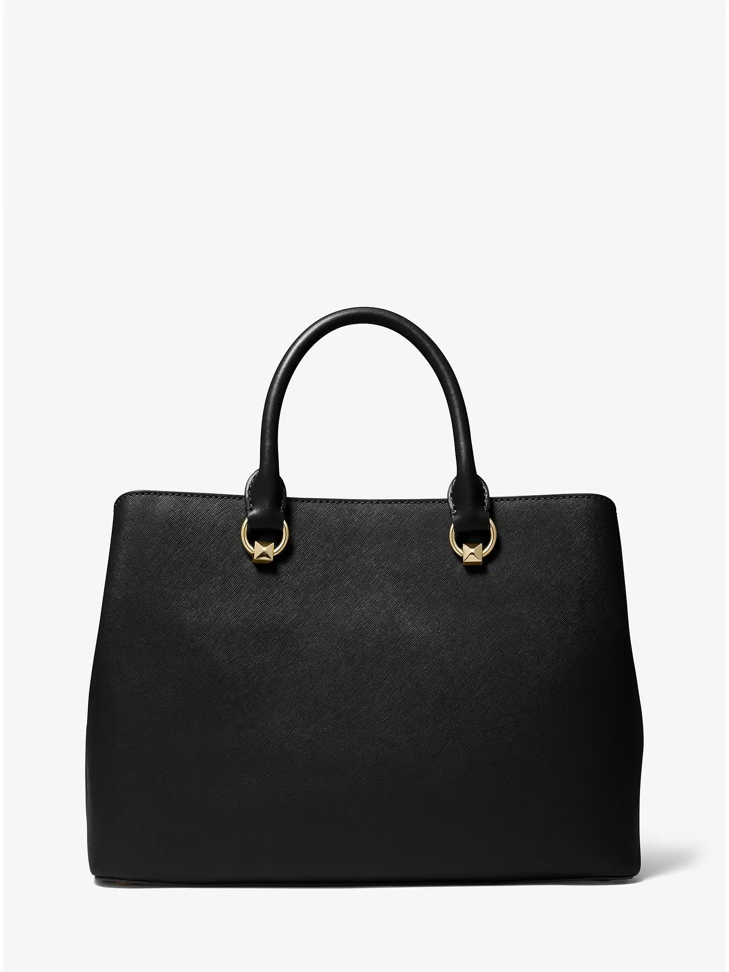edith large saffiano leather satchel black