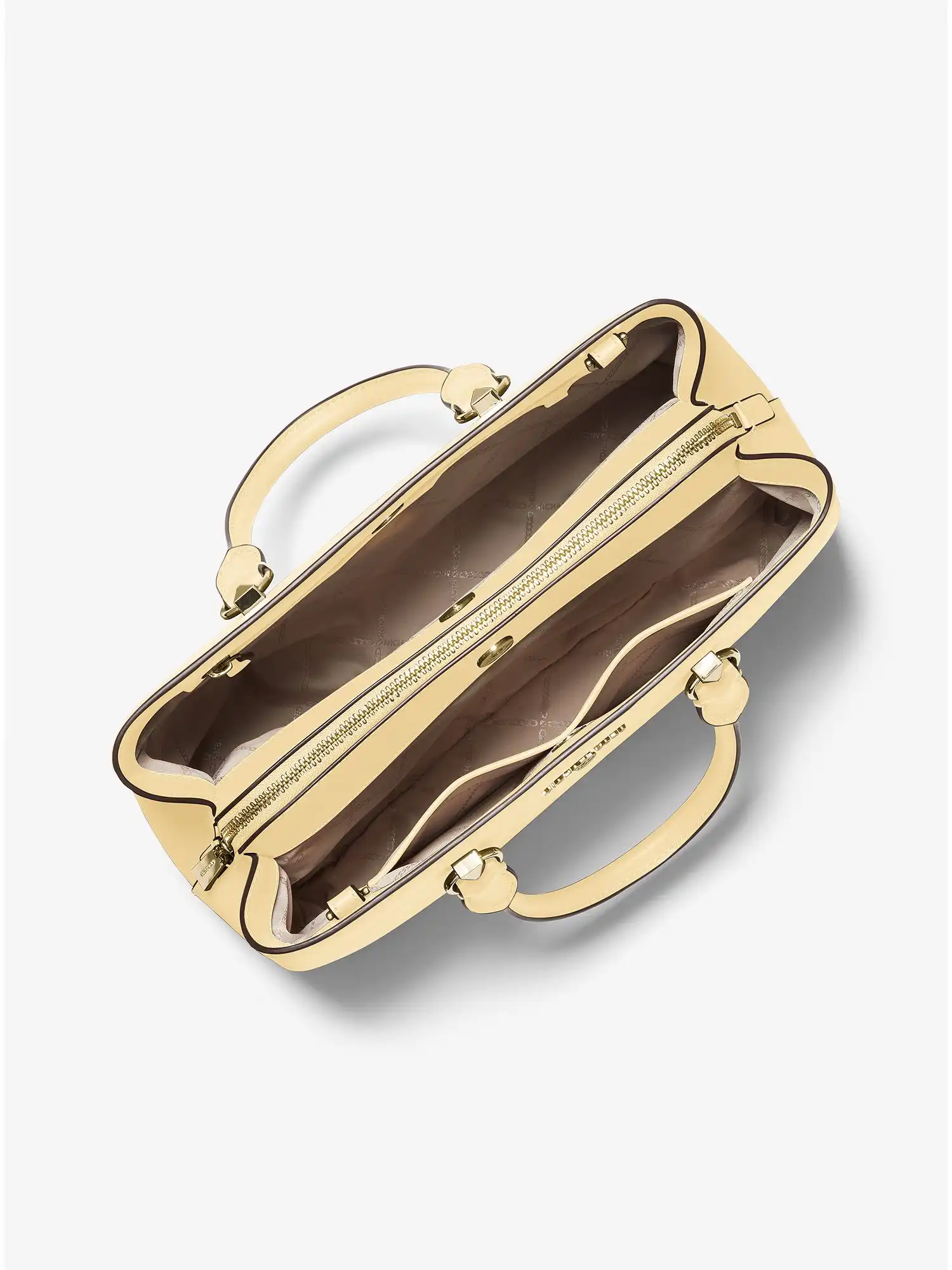 edith large saffiano leather satchel buttercup