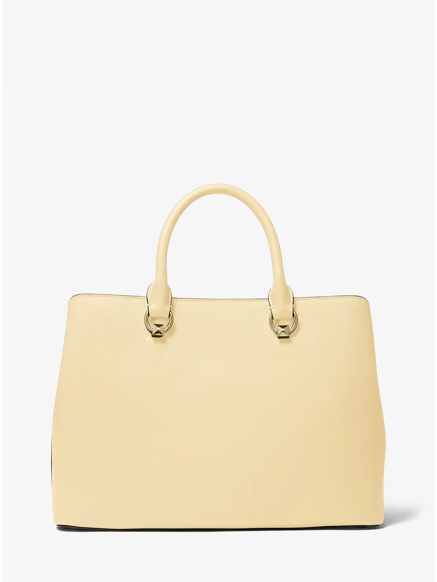 edith large saffiano leather satchel buttercup