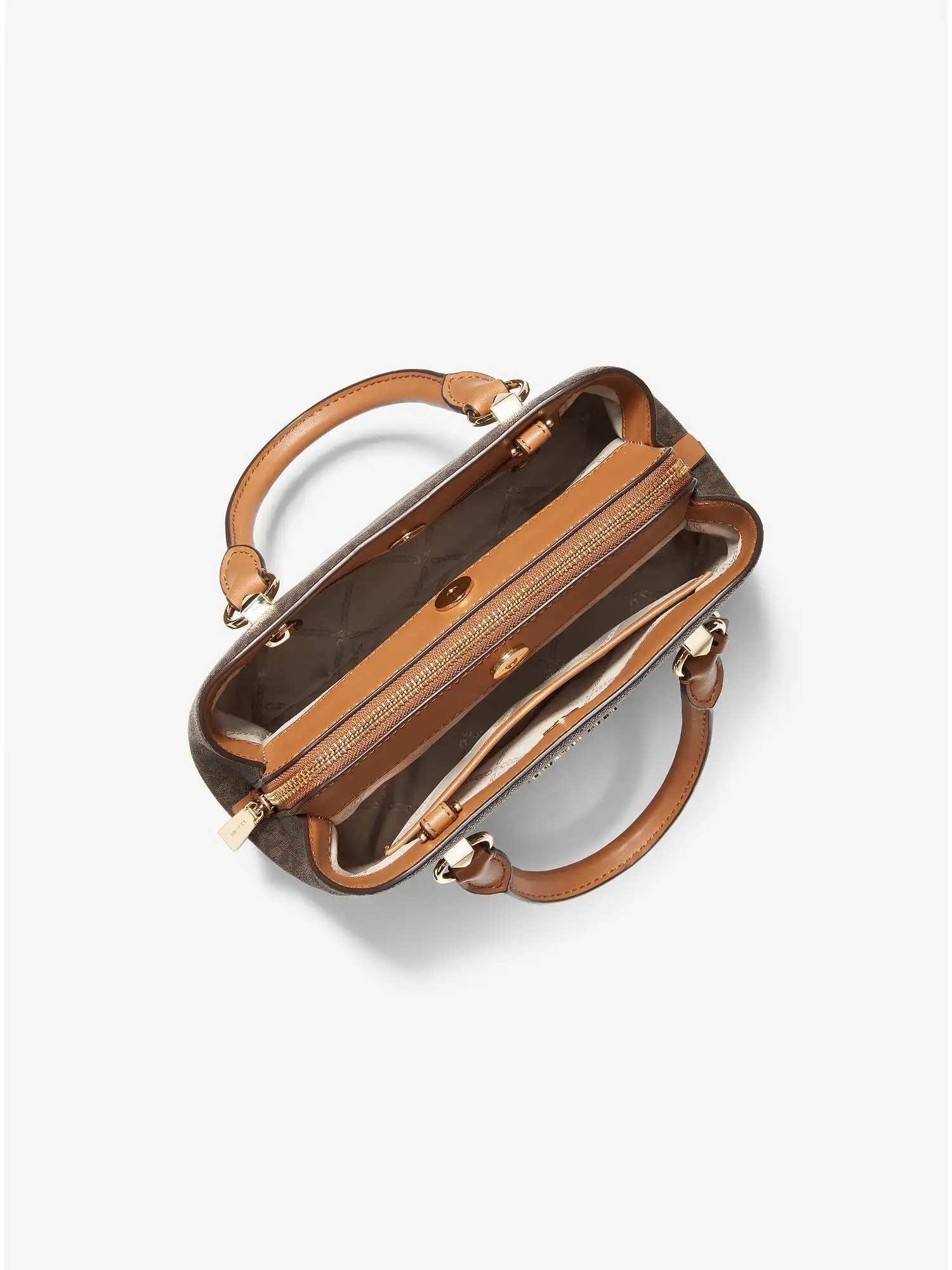 edith small logo satchel brn acorn