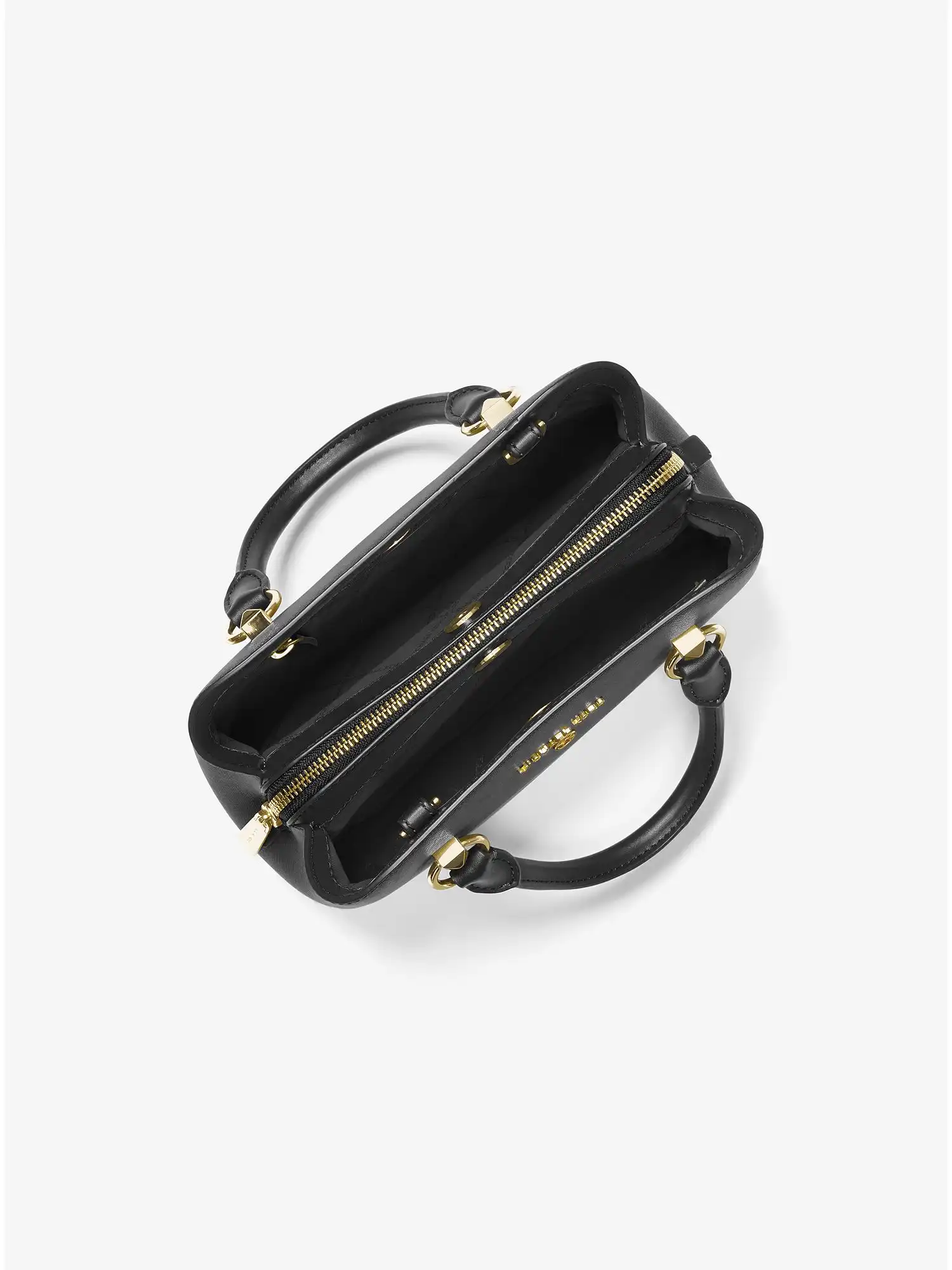 edith small saffiano leather satchel black